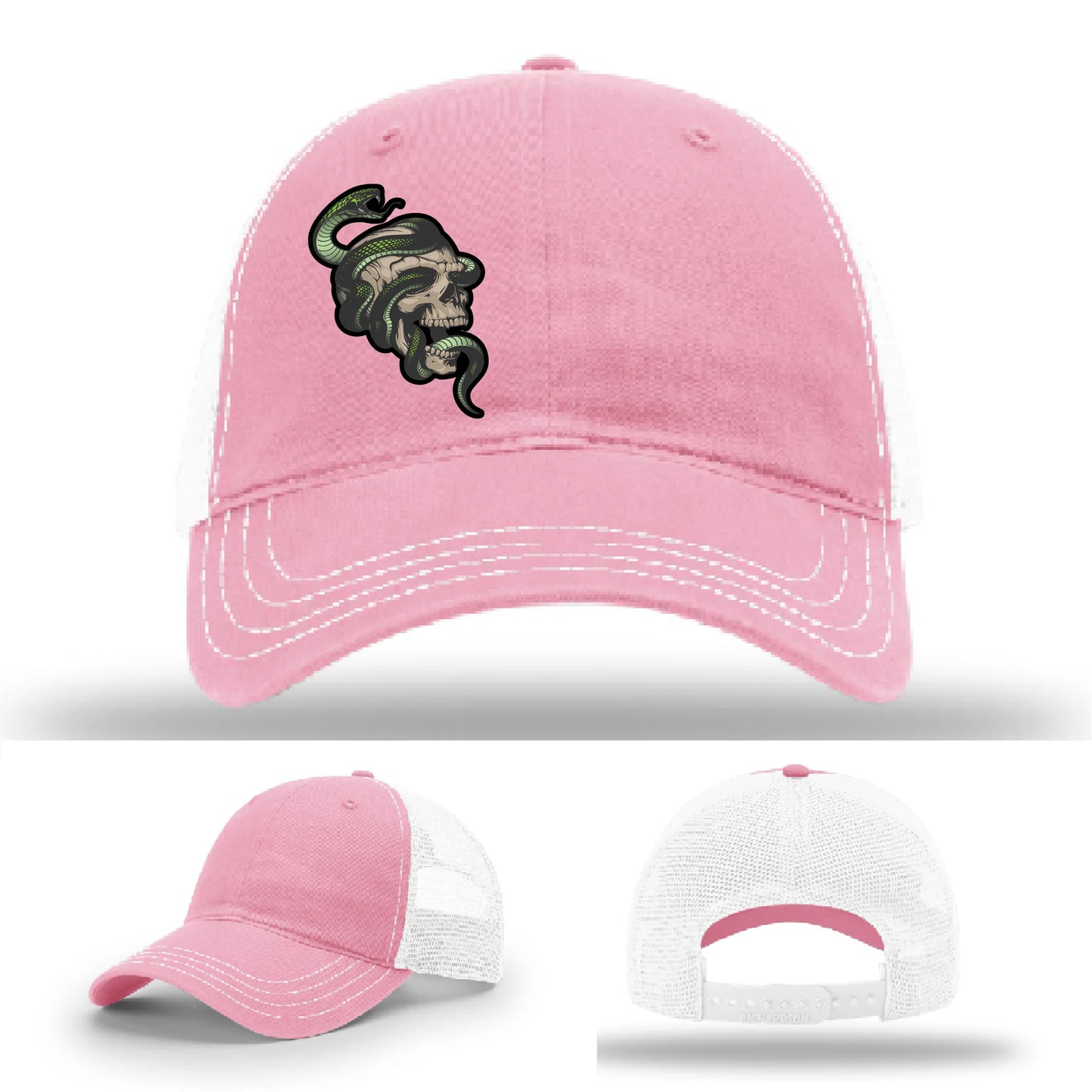 Serpent Skull Leather Patch Hat