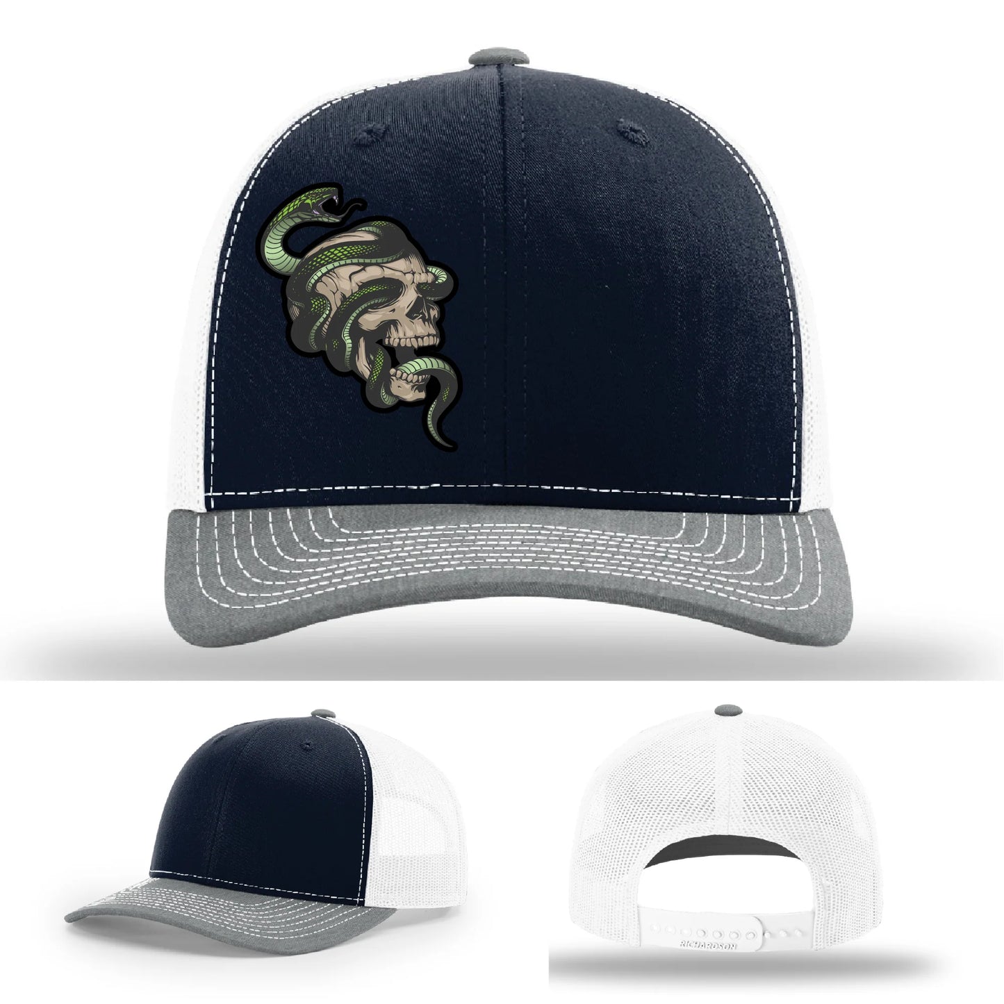 Serpent Skull Leather Patch Hat