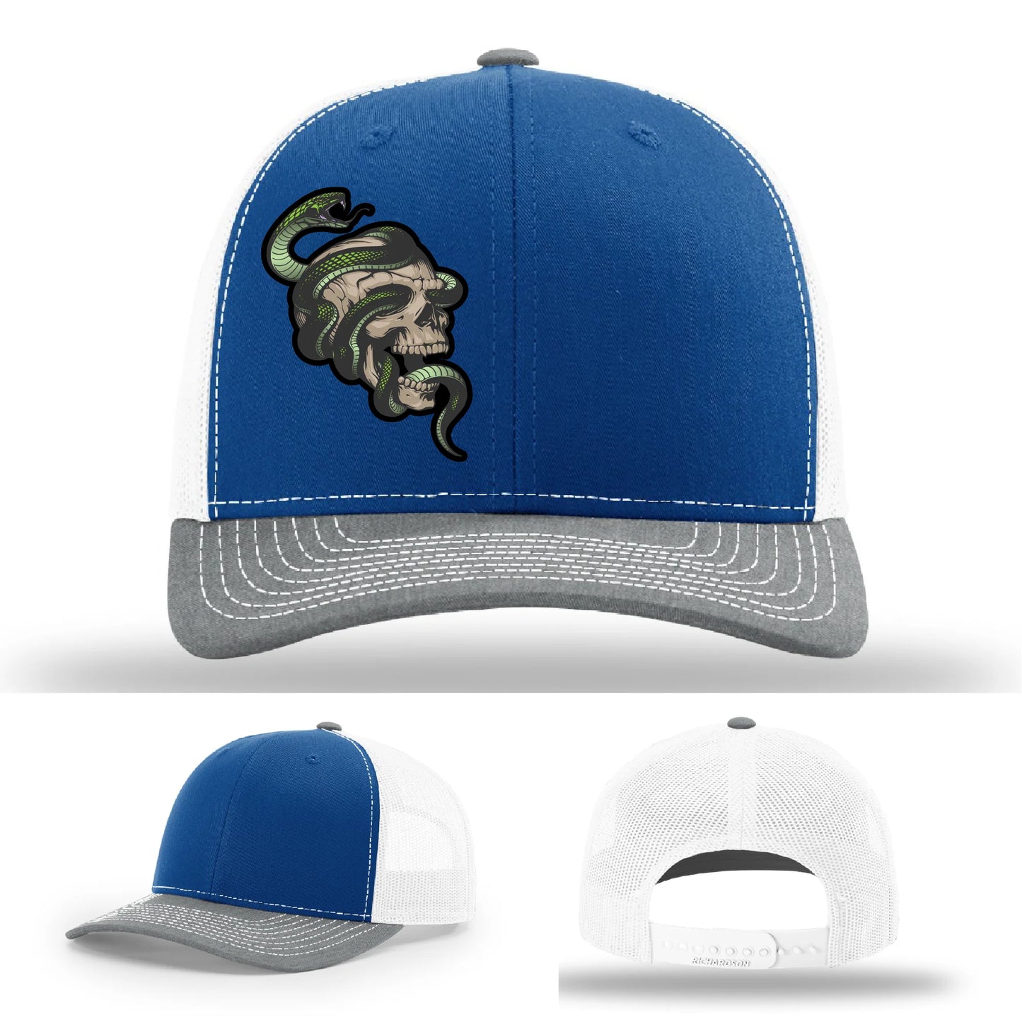 Serpent Skull Leather Patch Hat