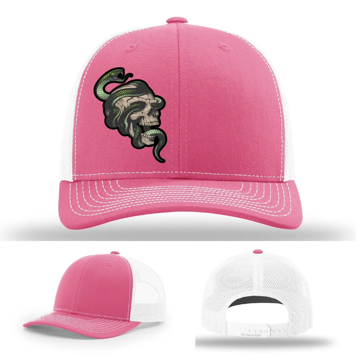 Serpent Skull Leather Patch Hat