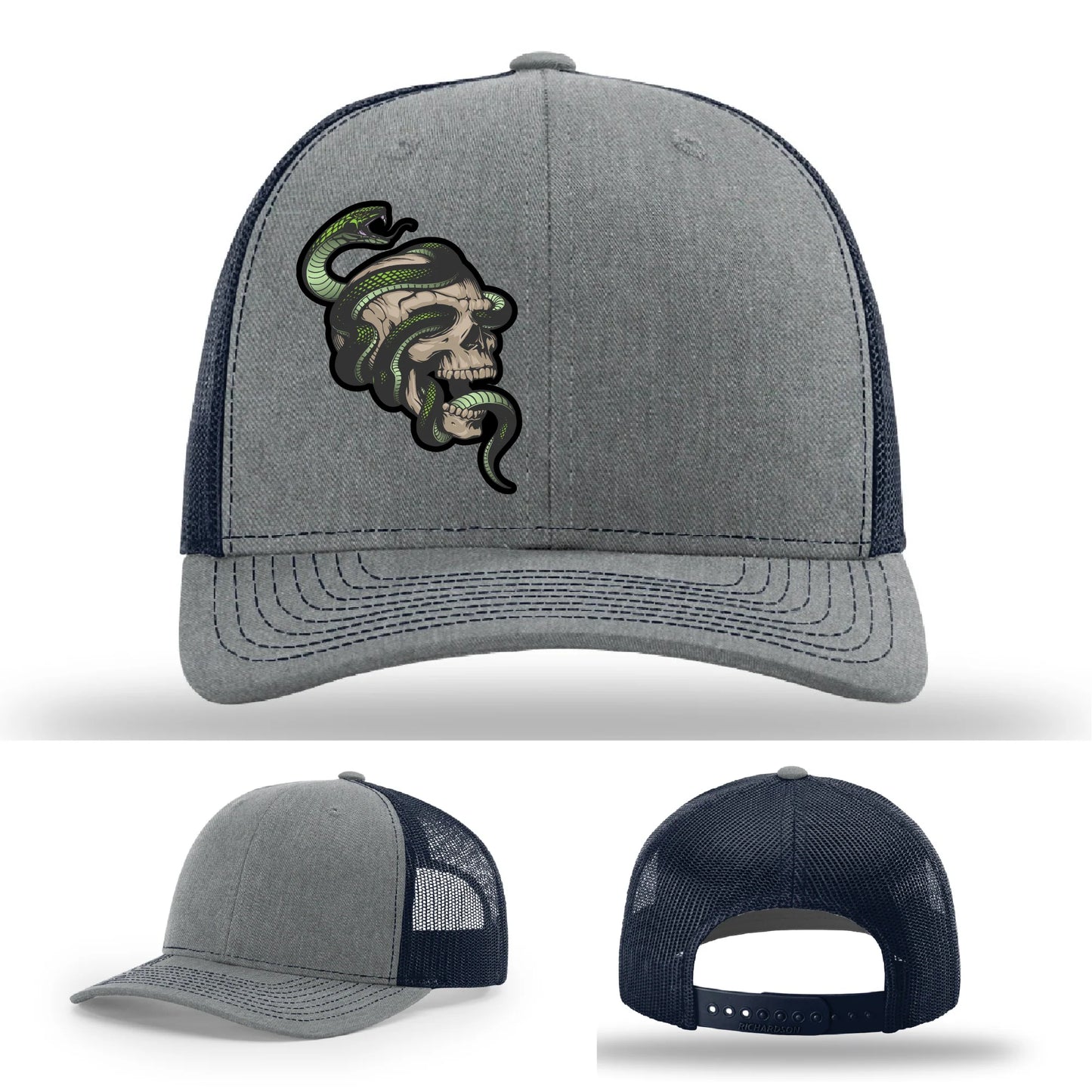 Serpent Skull Leather Patch Hat