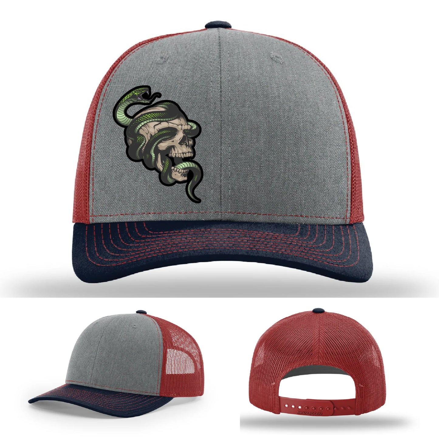 Serpent Skull Leather Patch Hat