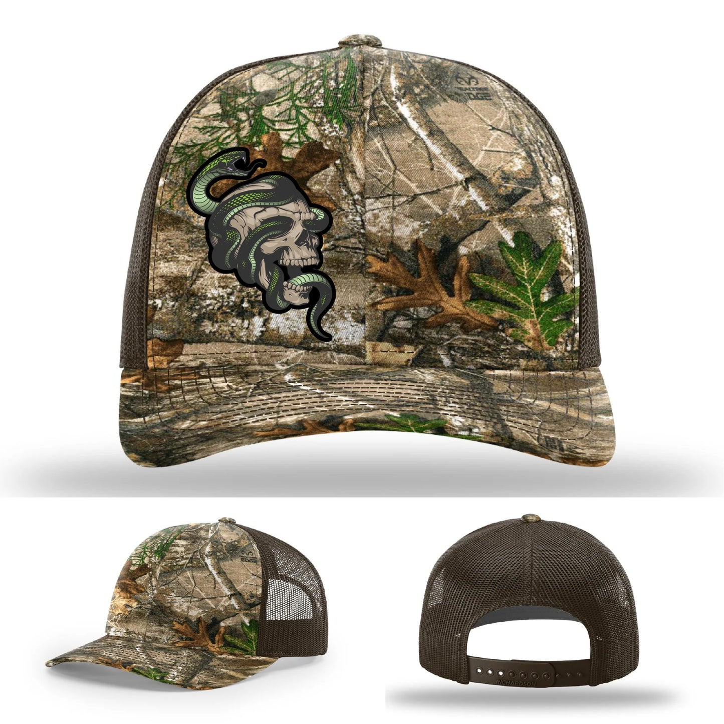 Serpent Skull Leather Patch Hat