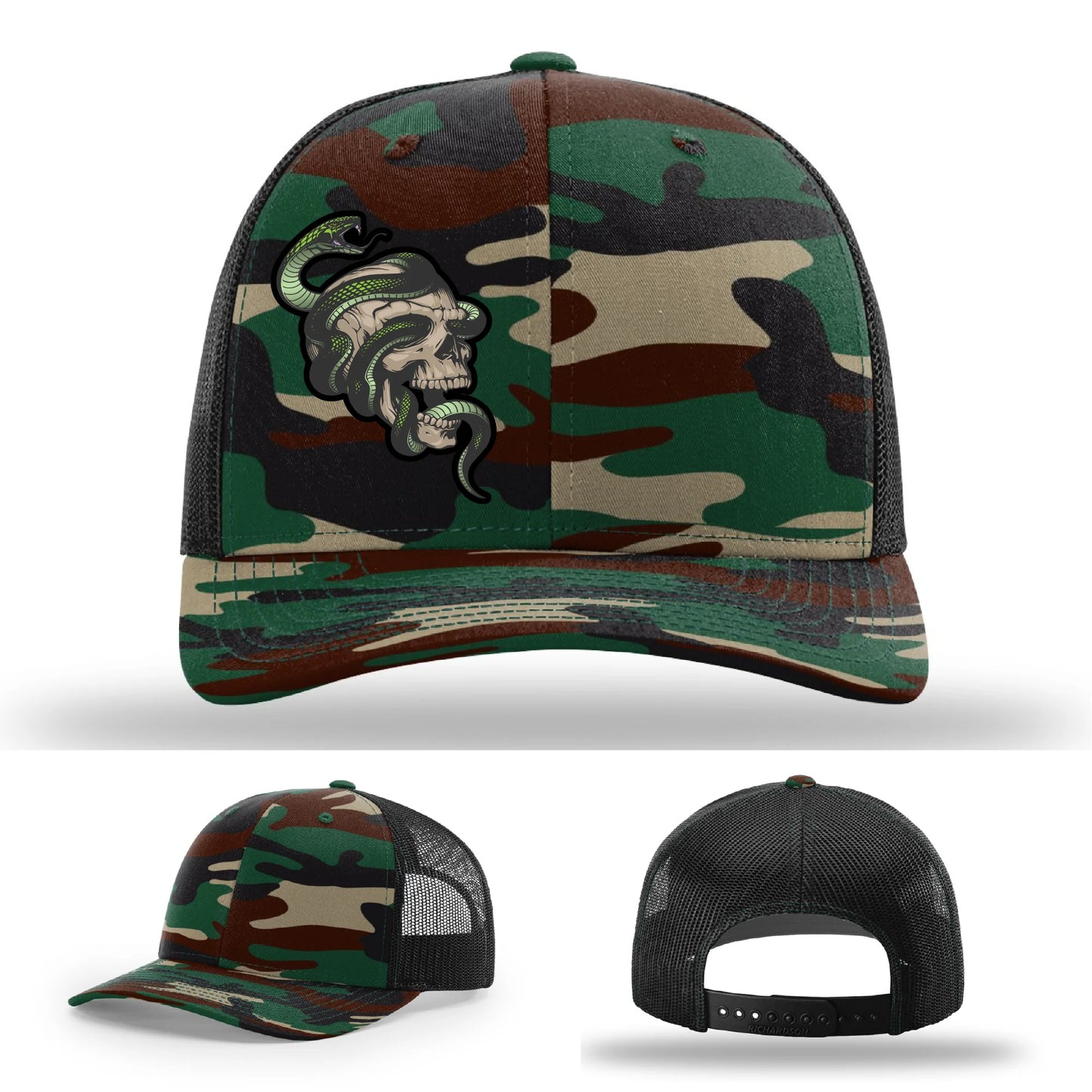 Serpent Skull Leather Patch Hat