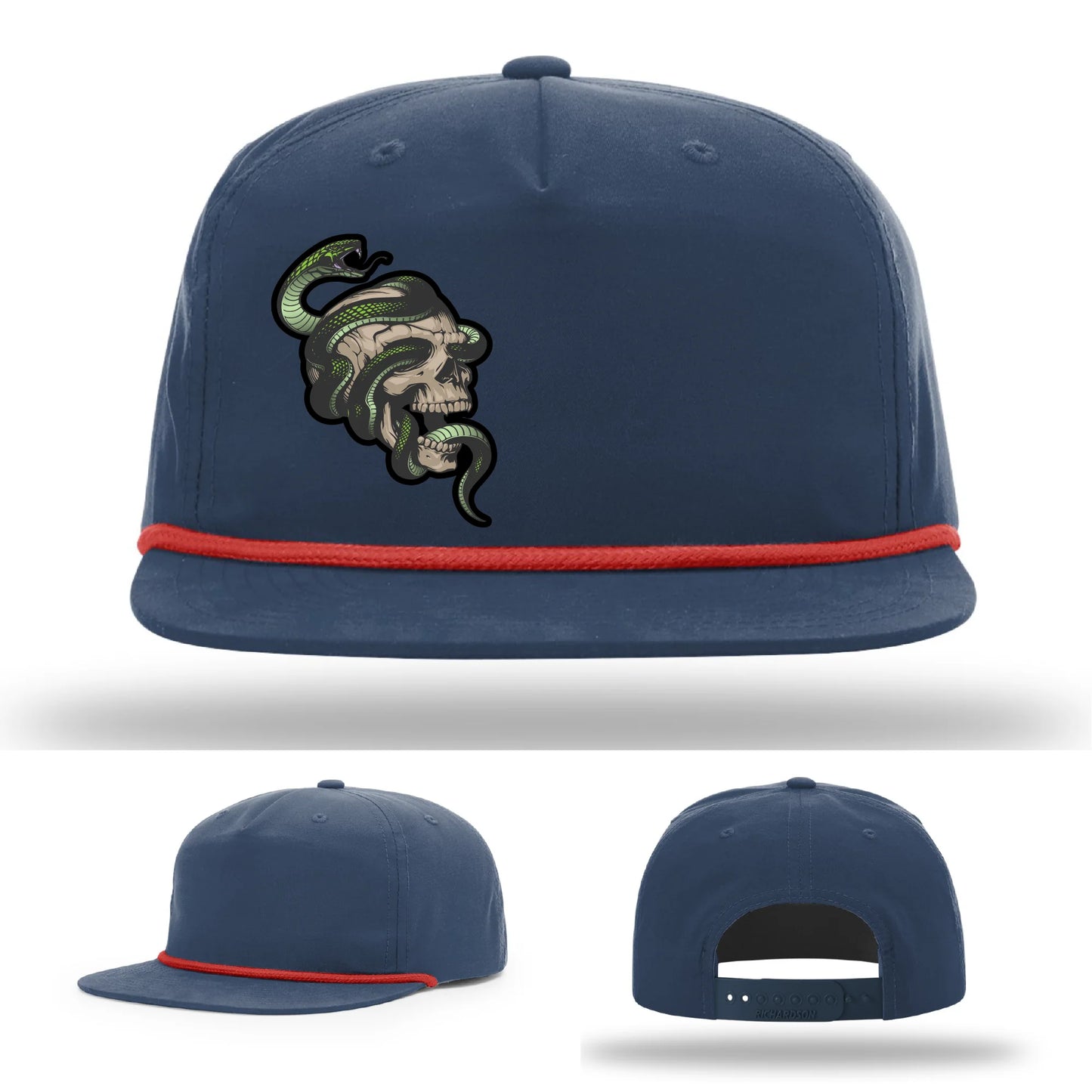 Serpent Skull Leather Patch Hat