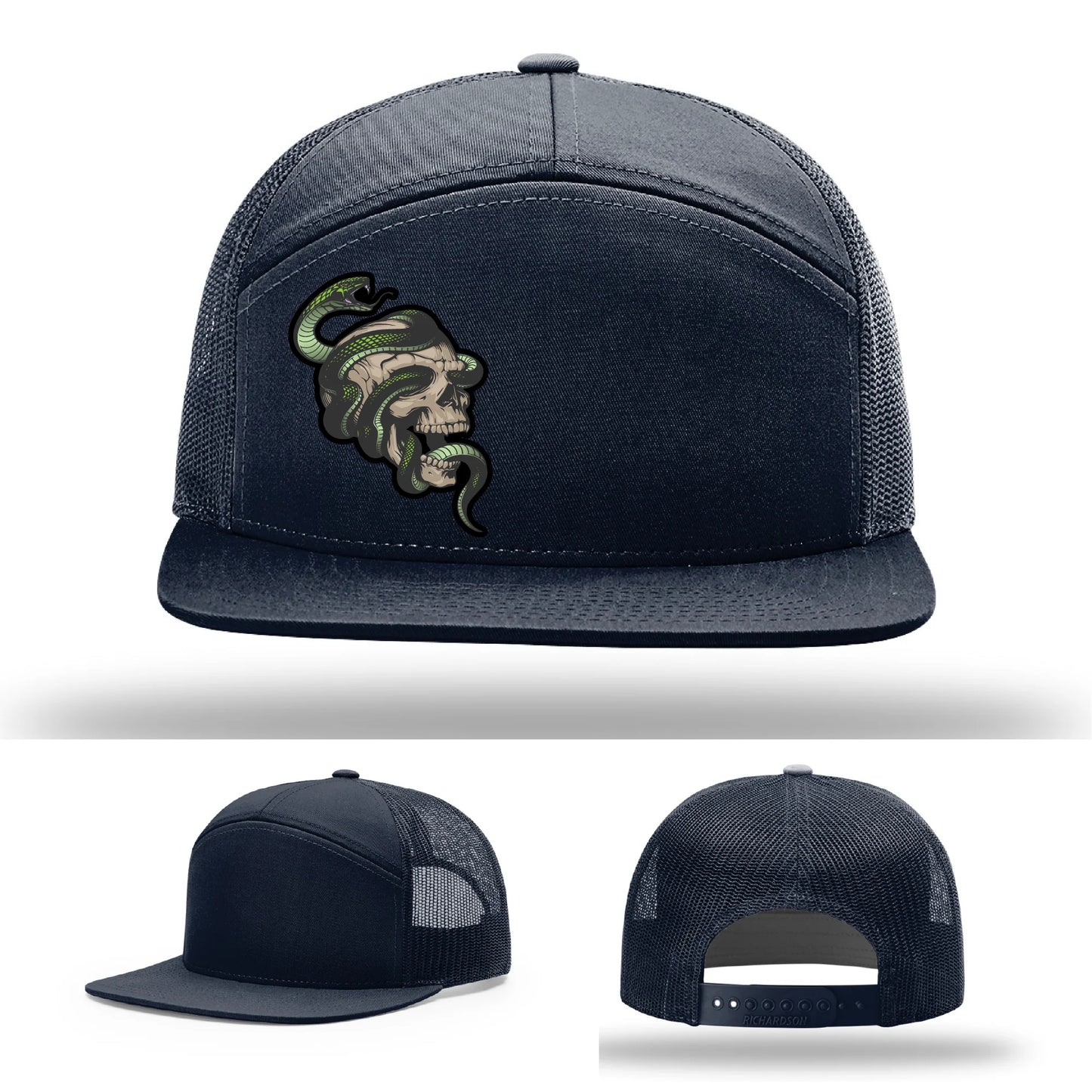 Serpent Skull Leather Patch Hat