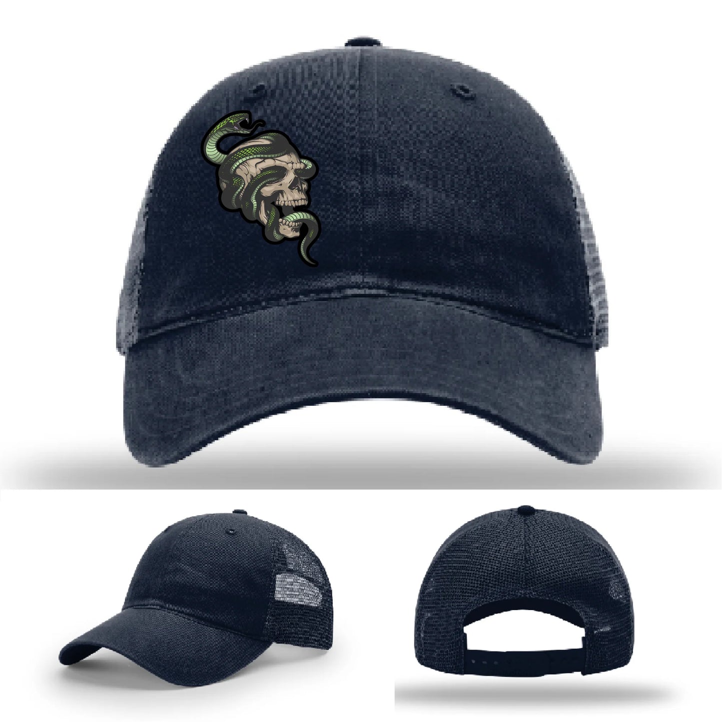 Serpent Skull Leather Patch Hat