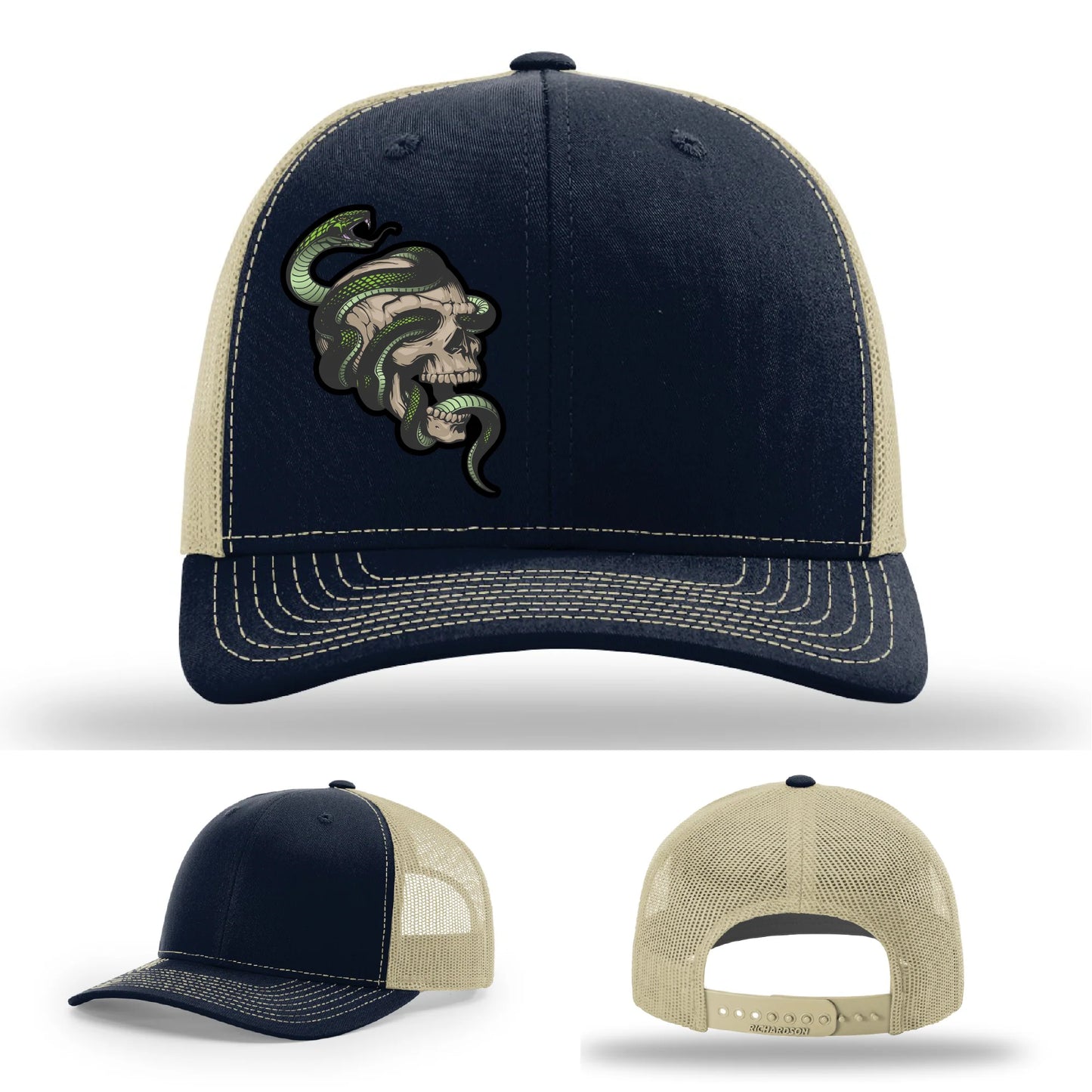 Serpent Skull Leather Patch Hat