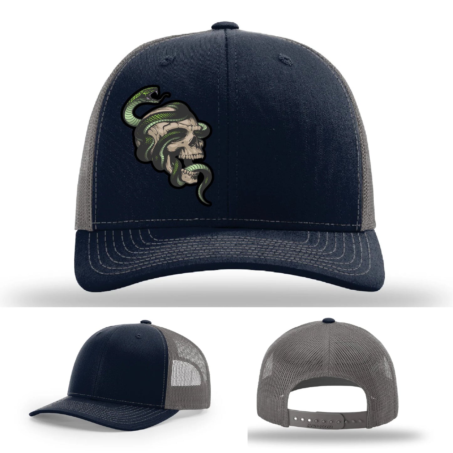 Serpent Skull Leather Patch Hat