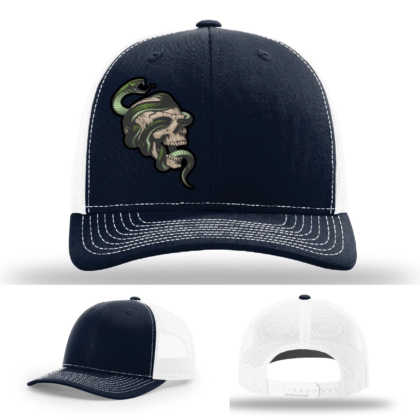 Serpent Skull Leather Patch Hat