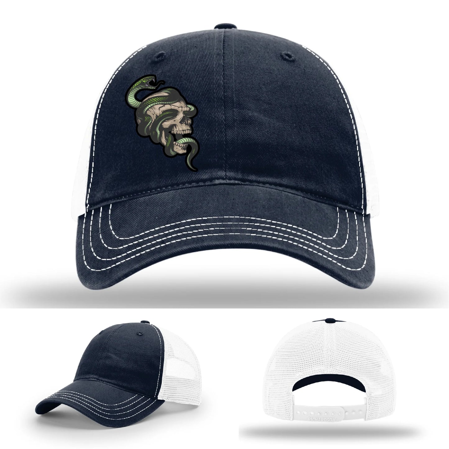 Serpent Skull Leather Patch Hat