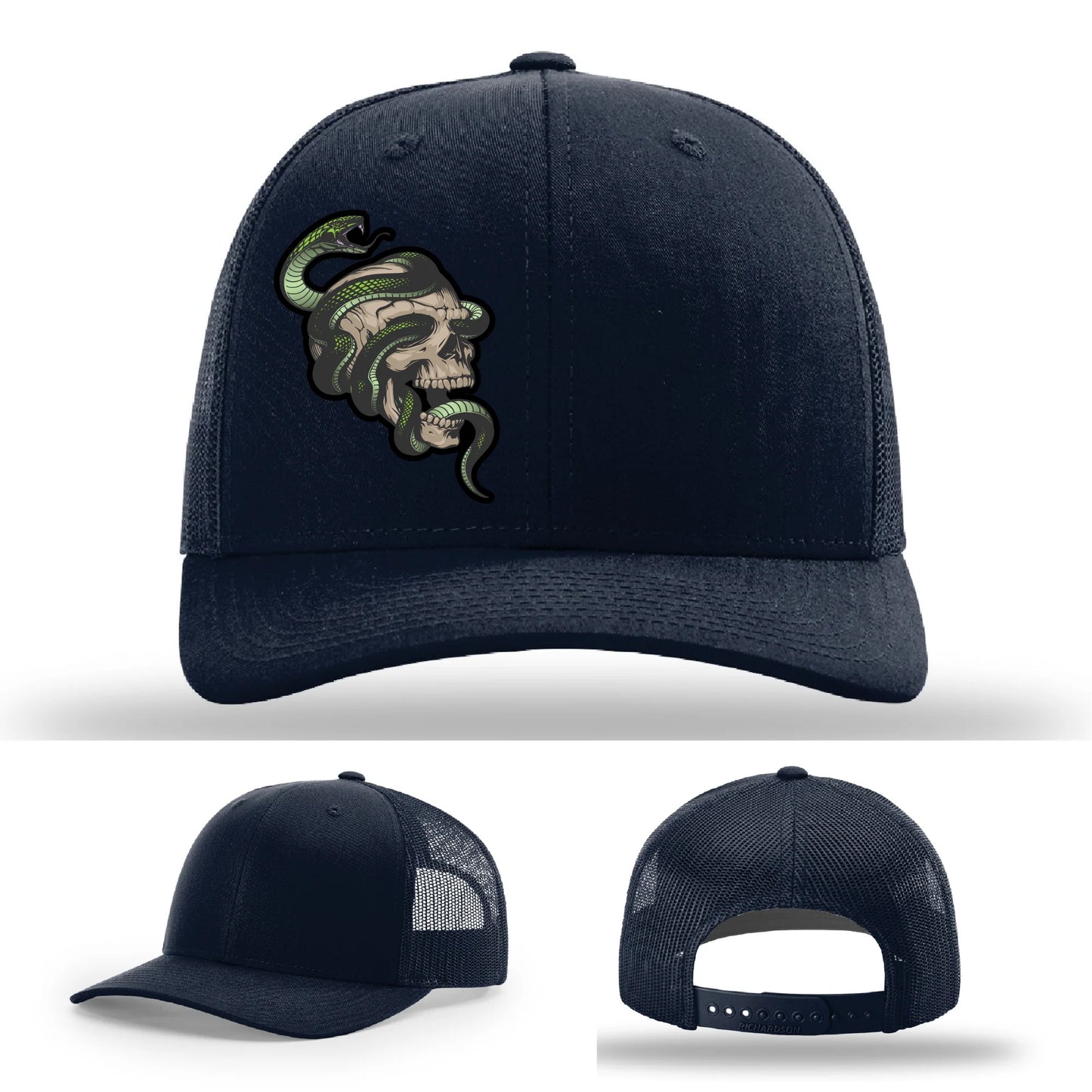 Serpent Skull Leather Patch Hat