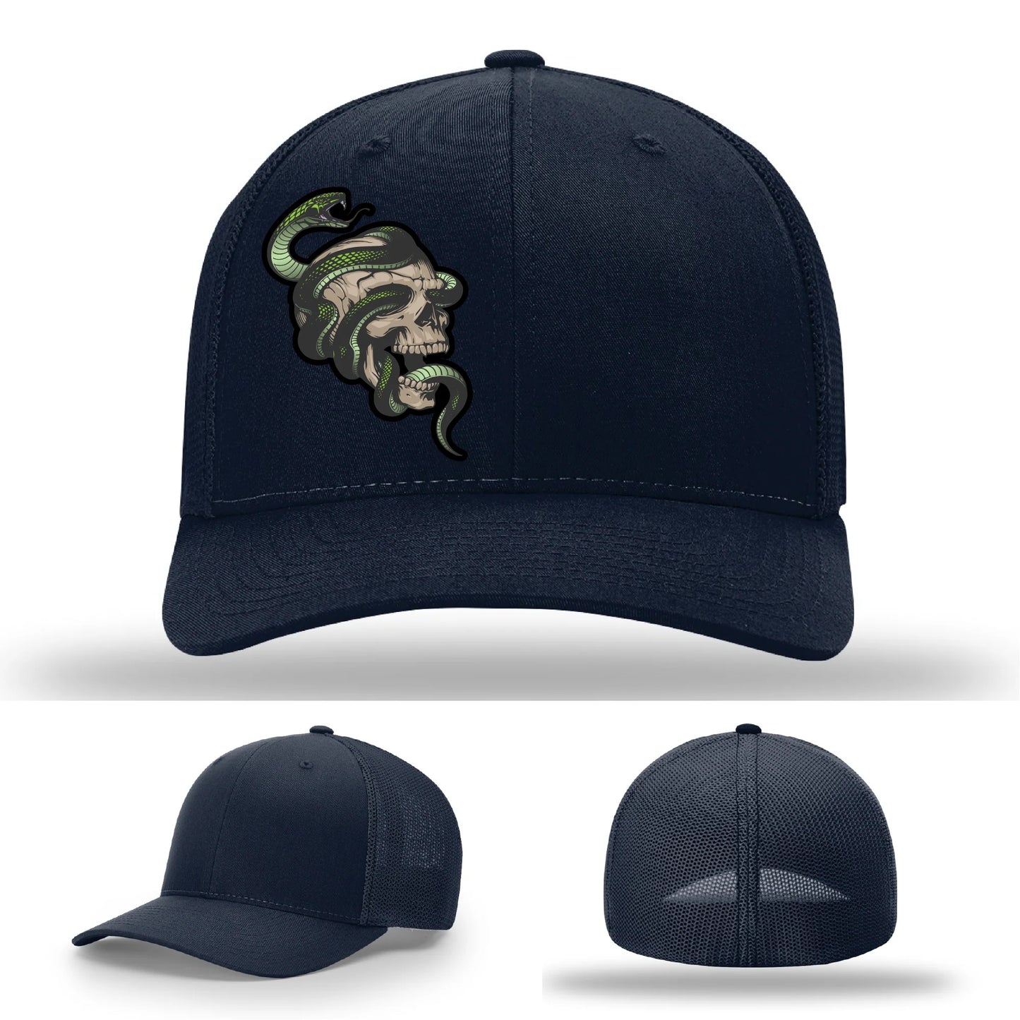 Serpent Skull Leather Patch Hat