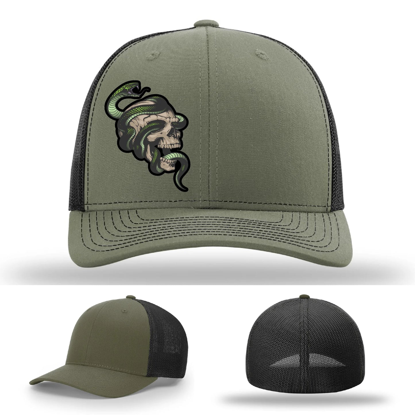 Serpent Skull Leather Patch Hat