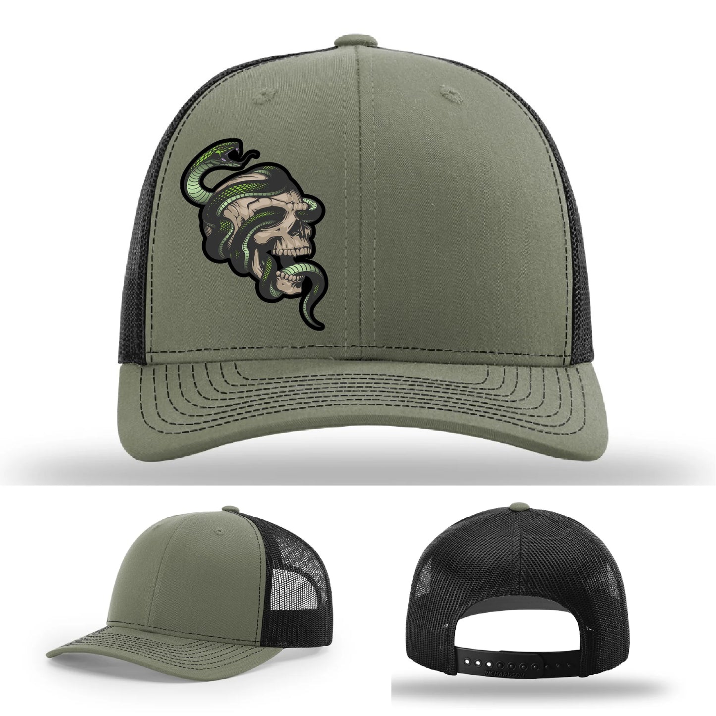 Serpent Skull Leather Patch Hat