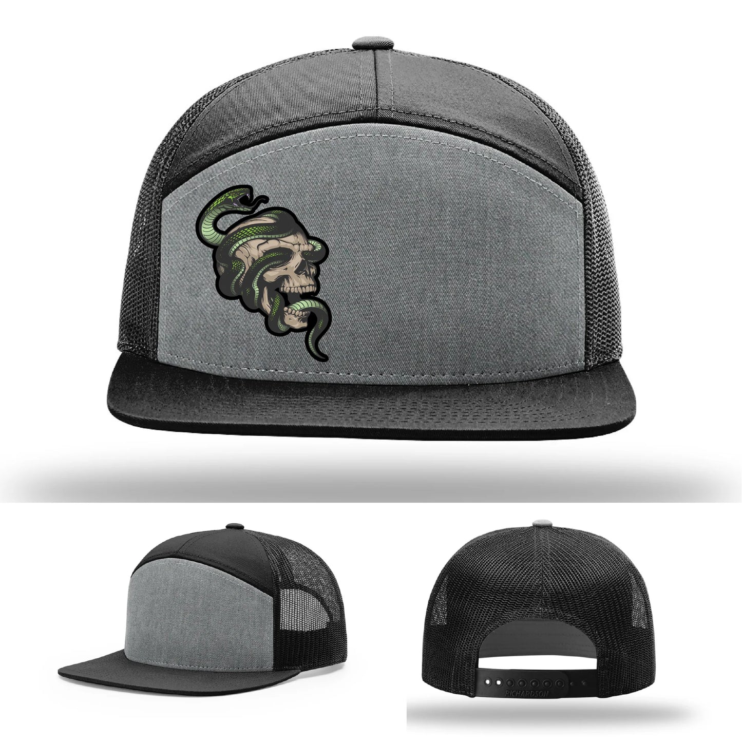 Serpent Skull Leather Patch Hat