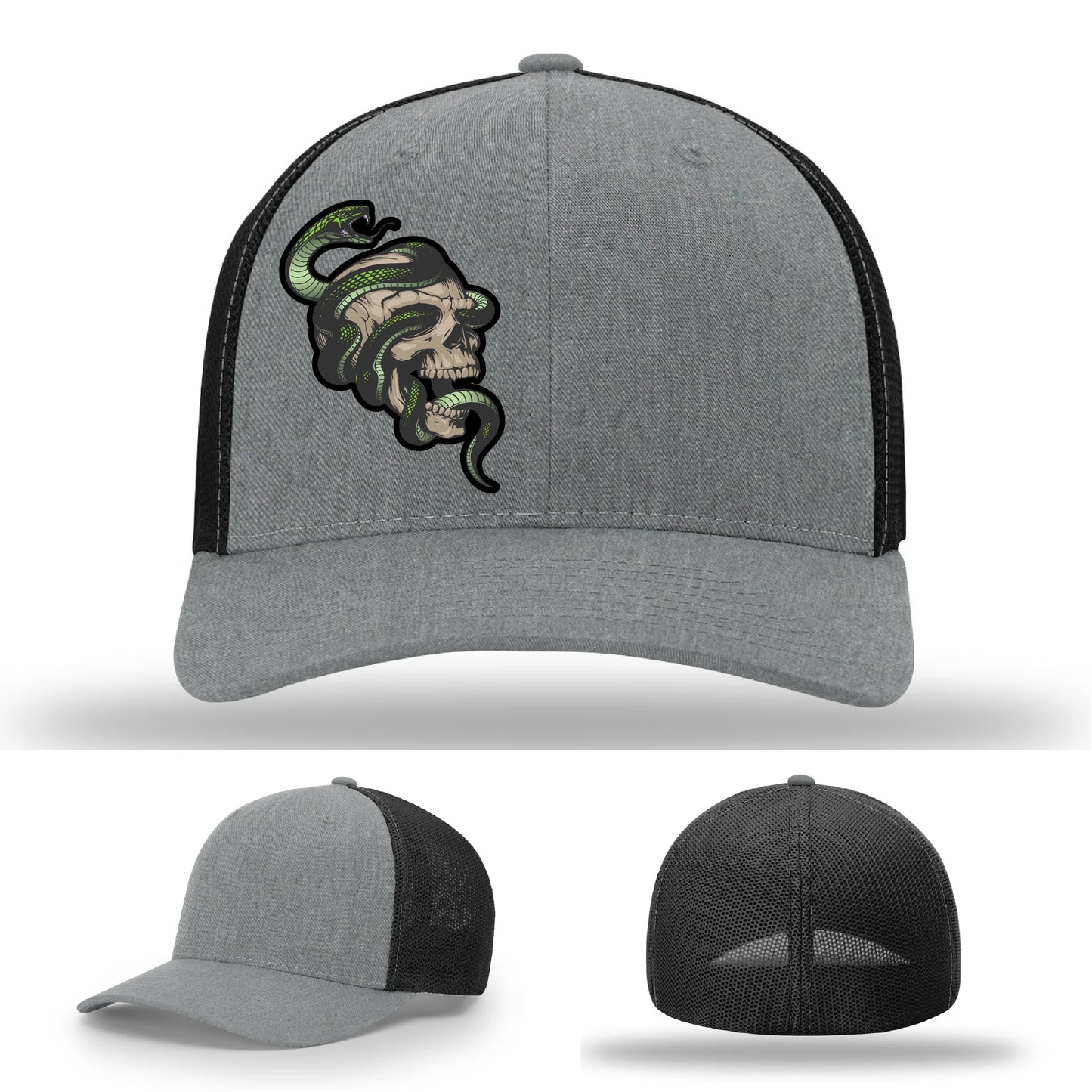 Serpent Skull Leather Patch Hat
