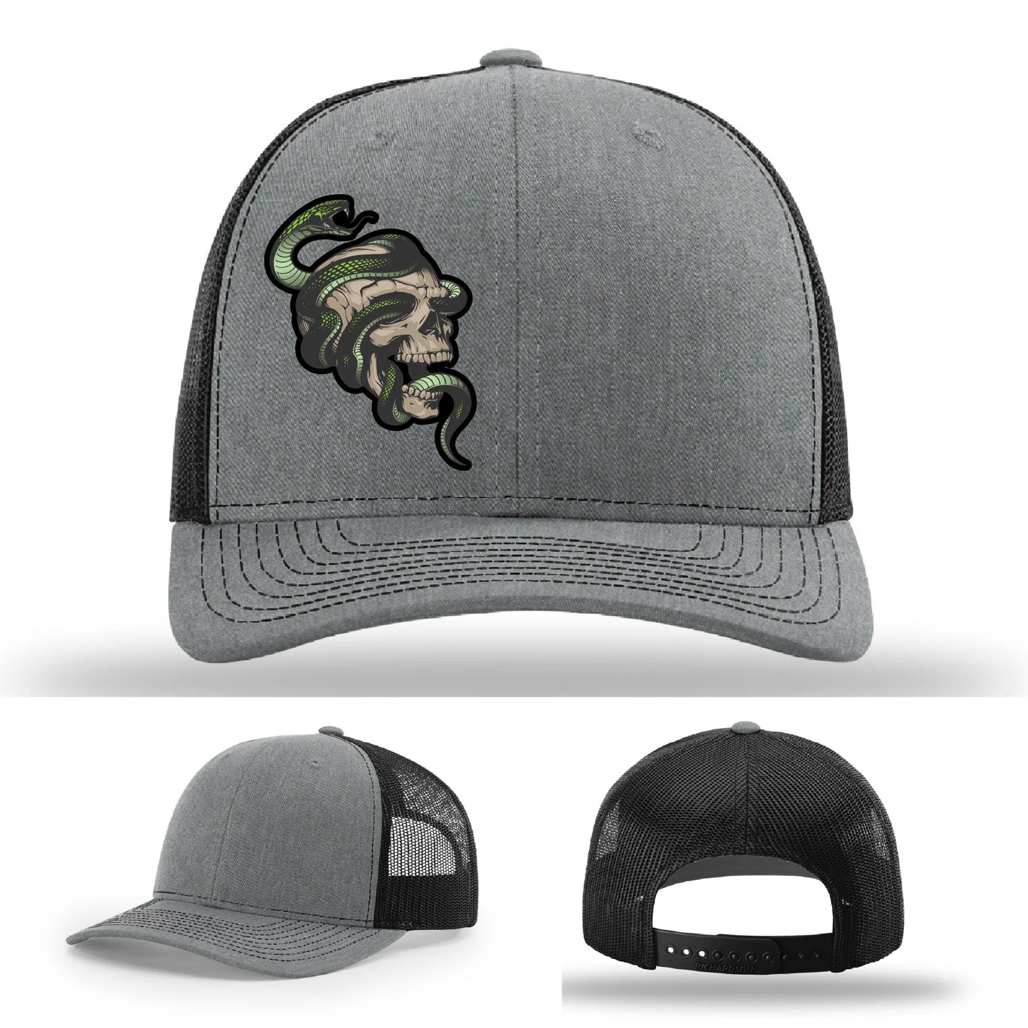 Serpent Skull Leather Patch Hat