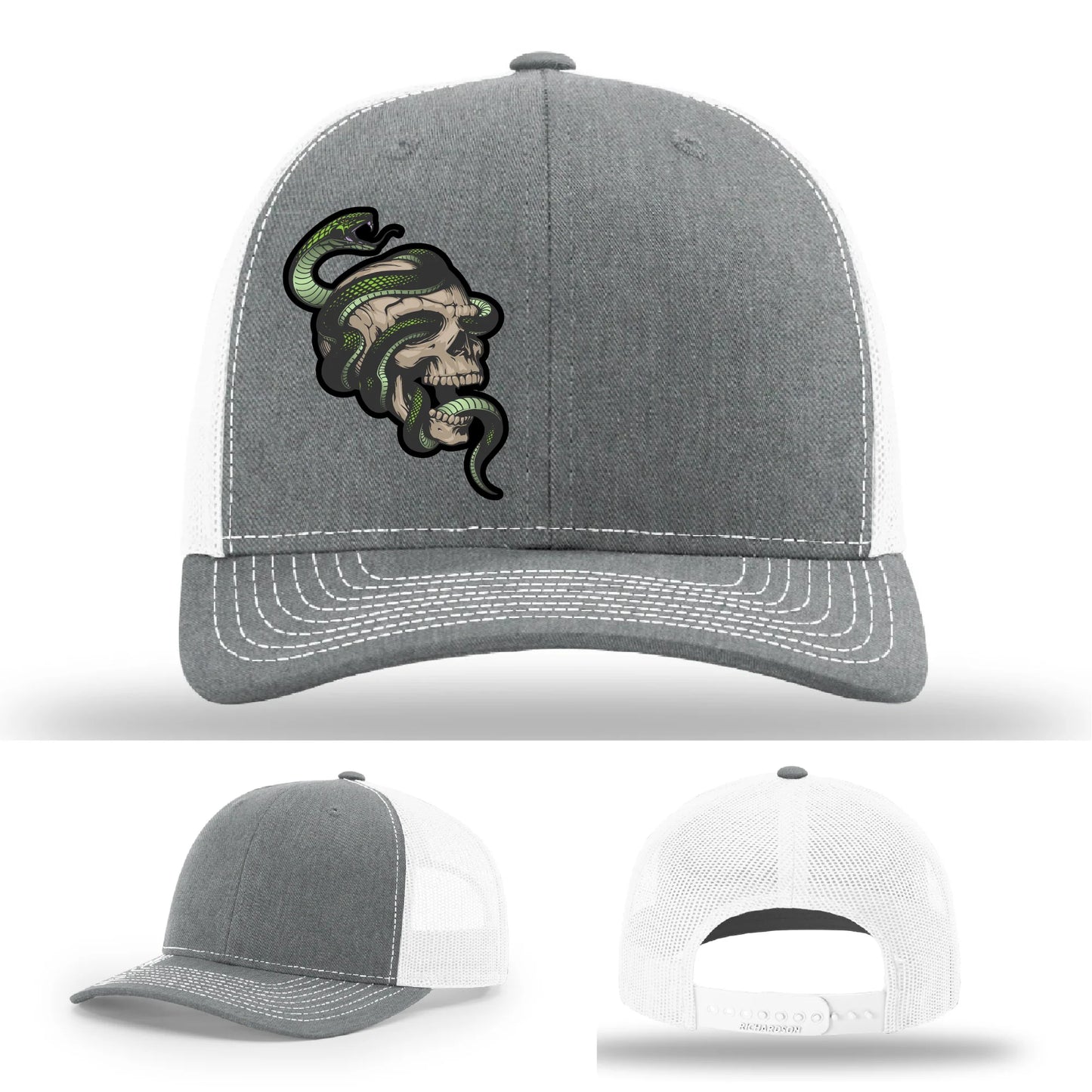 Serpent Skull Leather Patch Hat