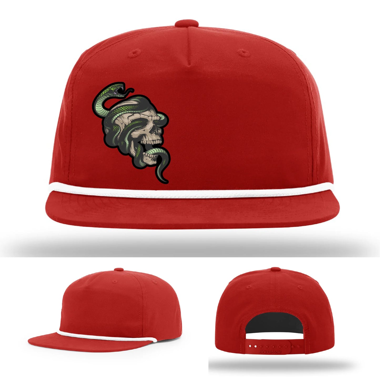 Serpent Skull Leather Patch Hat