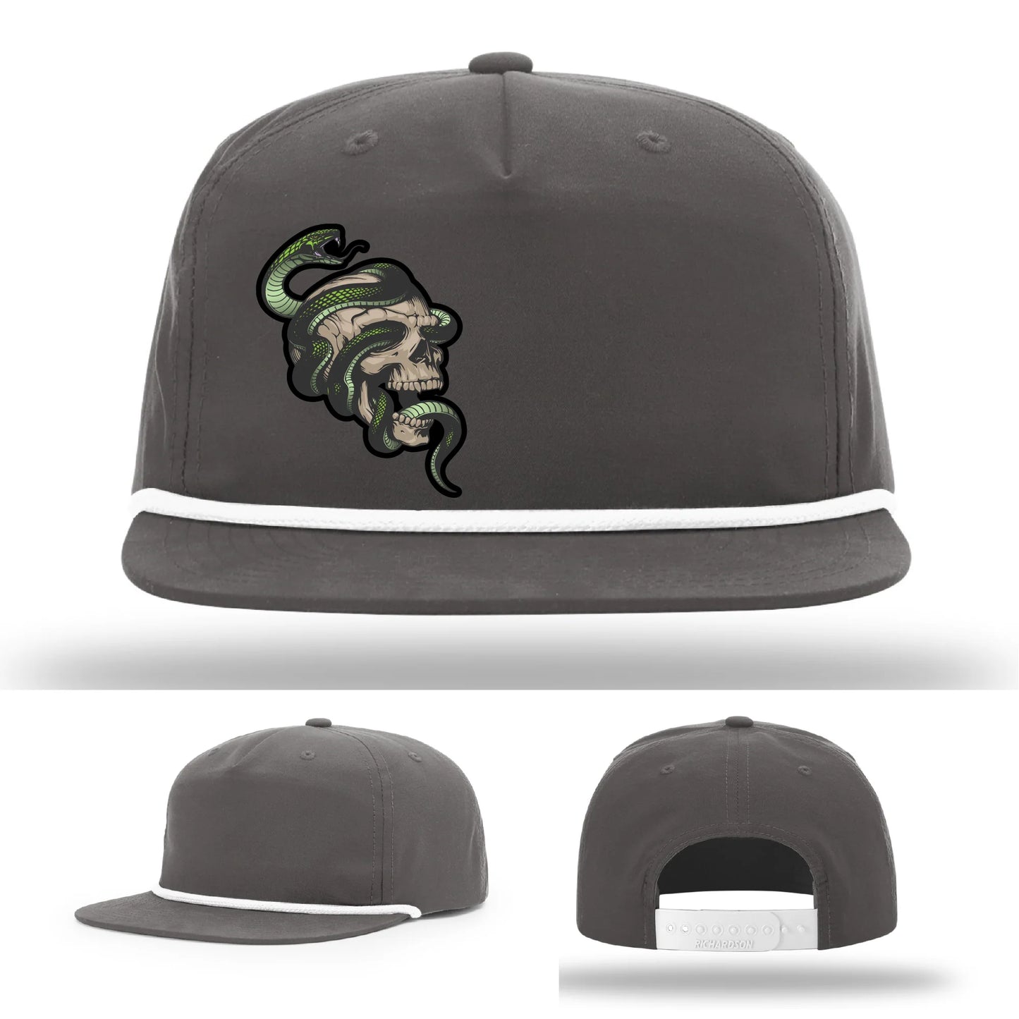 Serpent Skull Leather Patch Hat