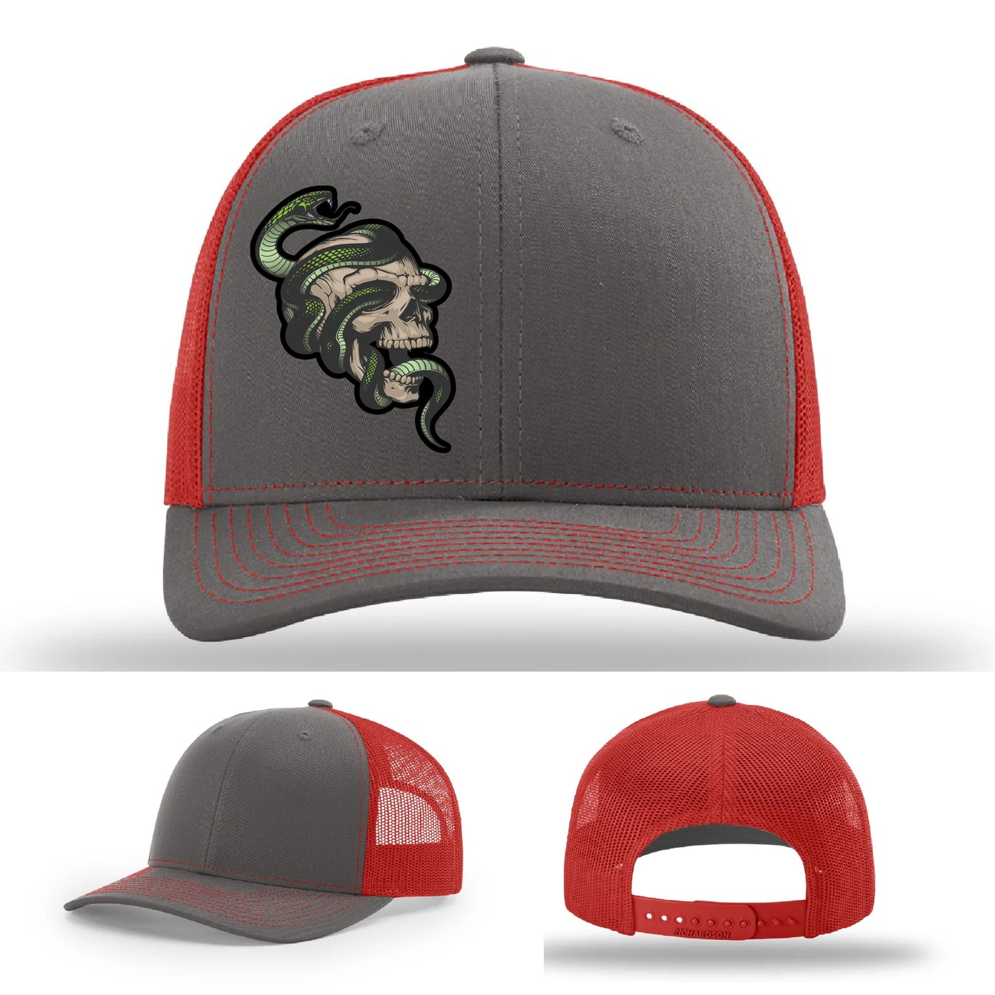 Serpent Skull Leather Patch Hat
