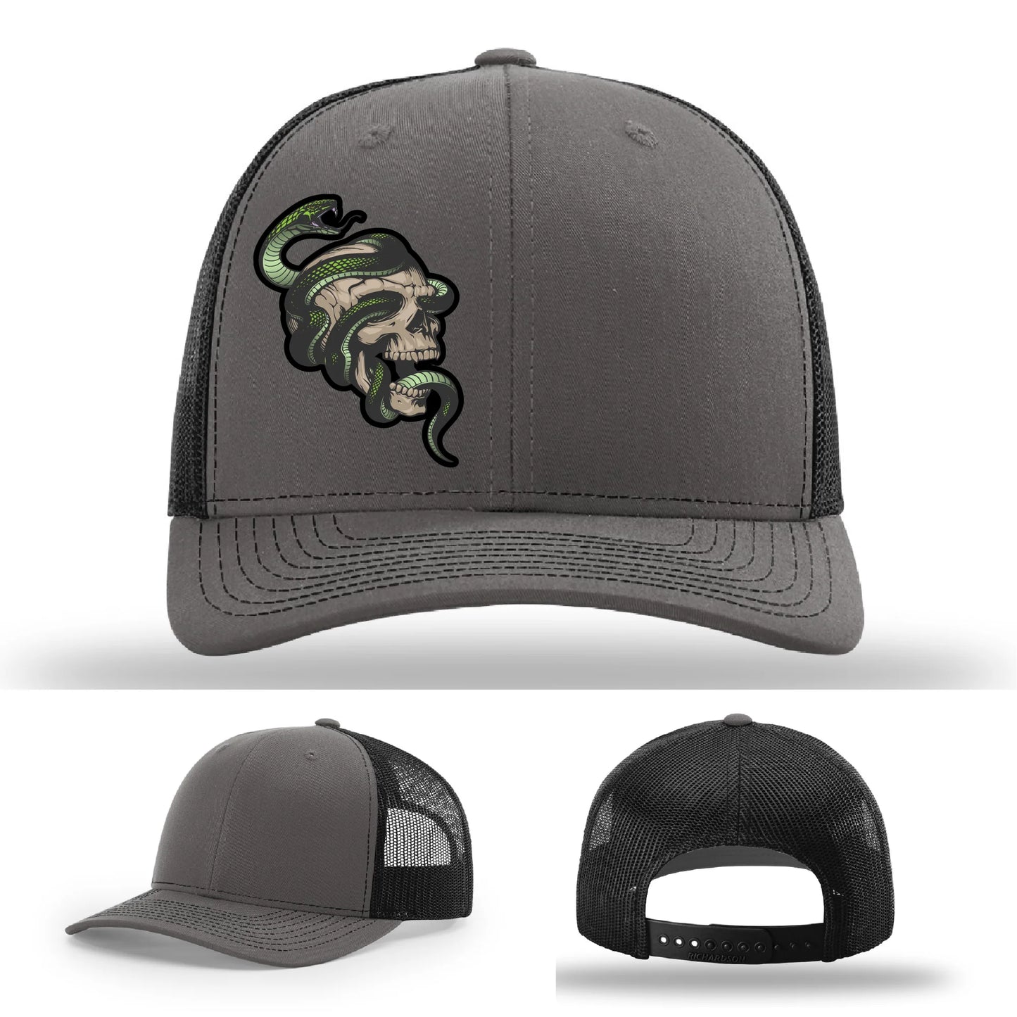 Serpent Skull Leather Patch Hat