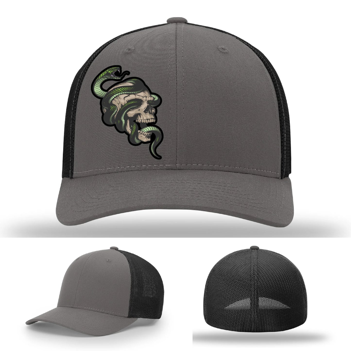 Serpent Skull Leather Patch Hat