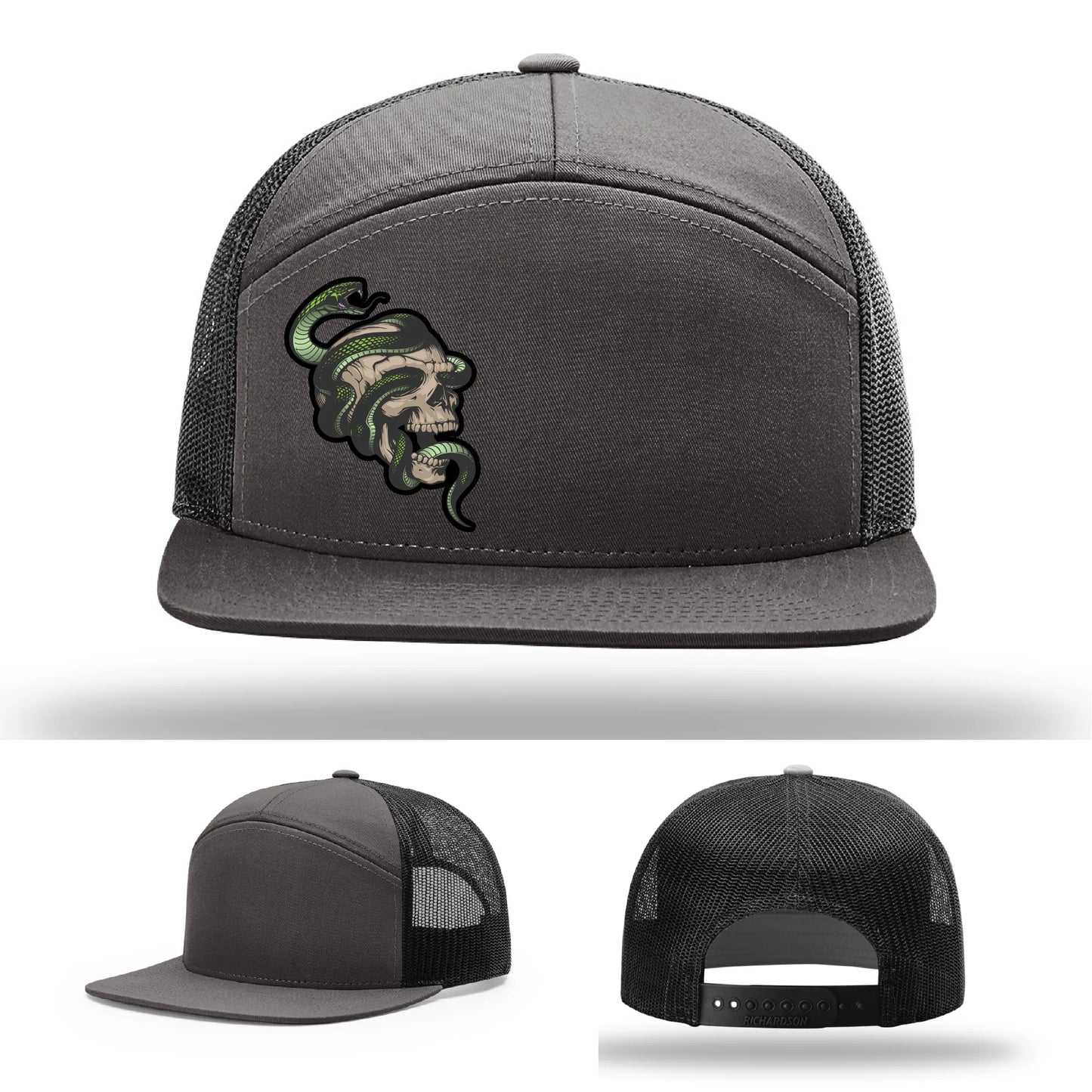 Serpent Skull Leather Patch Hat