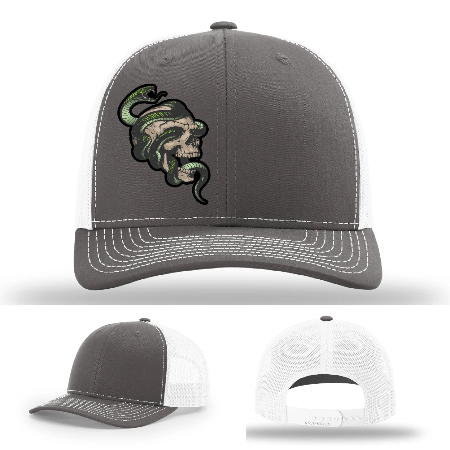 Serpent Skull Leather Patch Hat