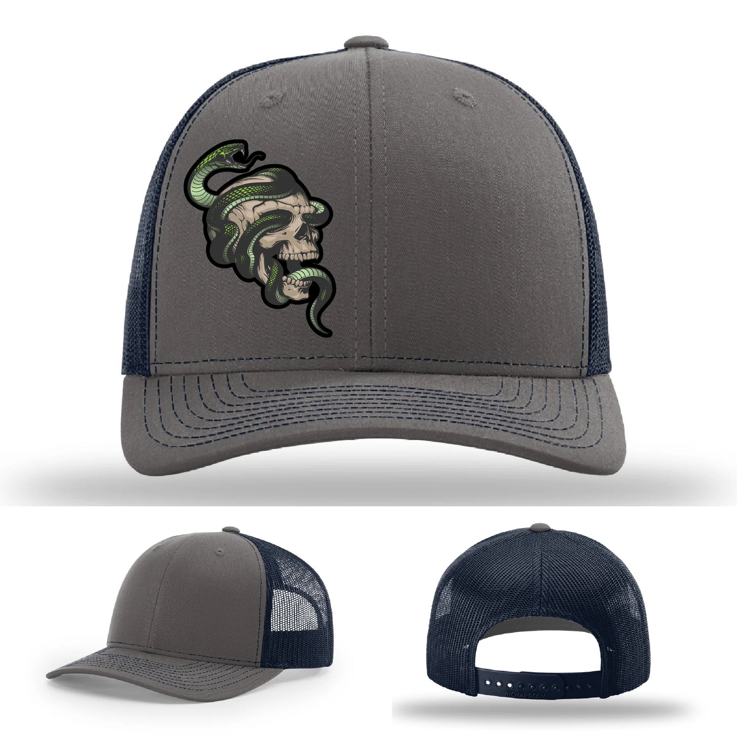 Serpent Skull Leather Patch Hat