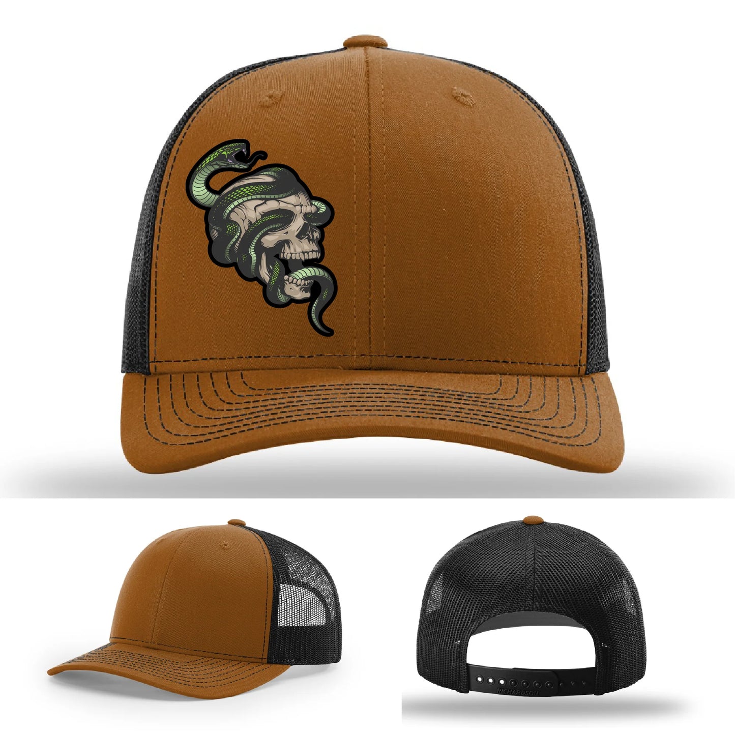 Serpent Skull Leather Patch Hat