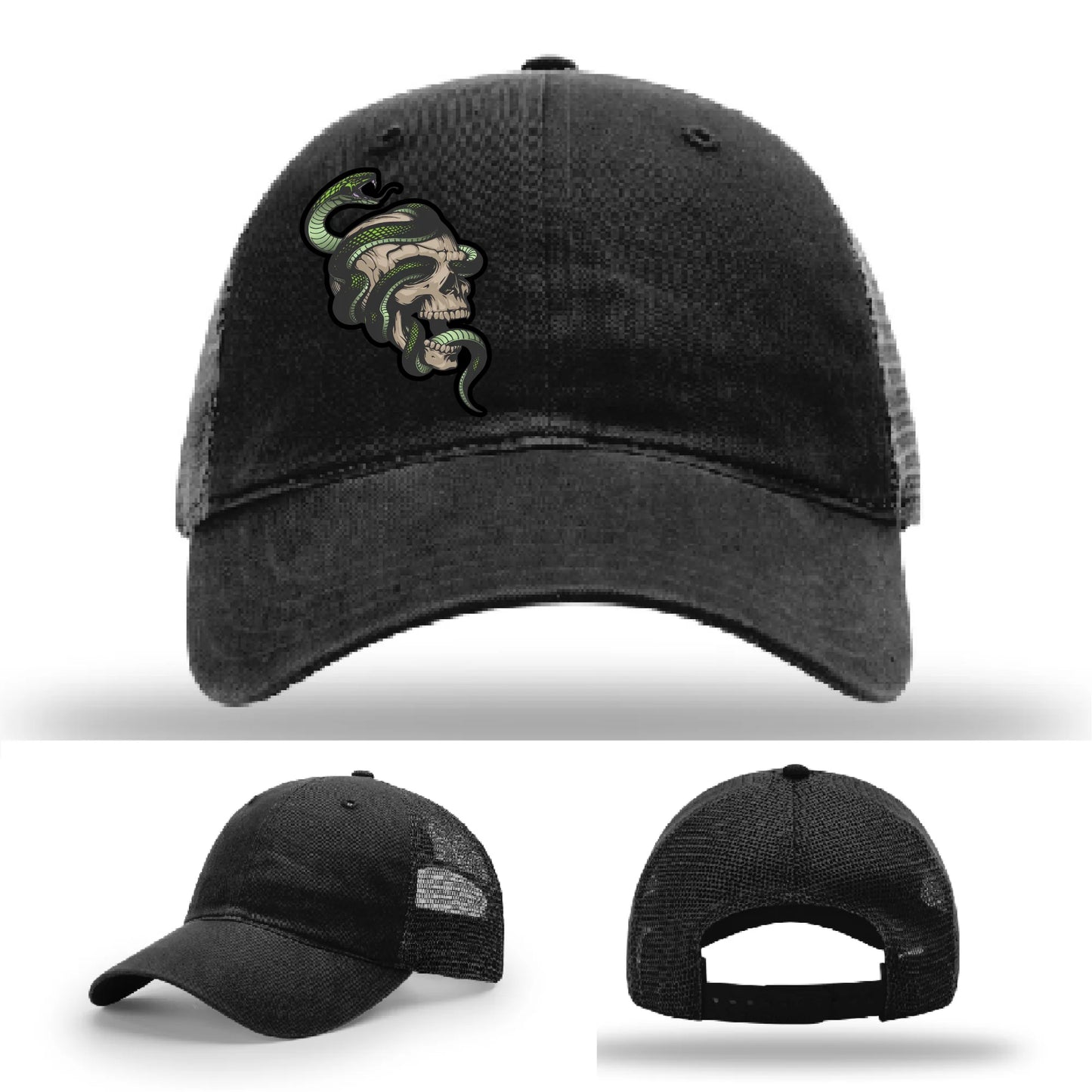 Serpent Skull Leather Patch Hat