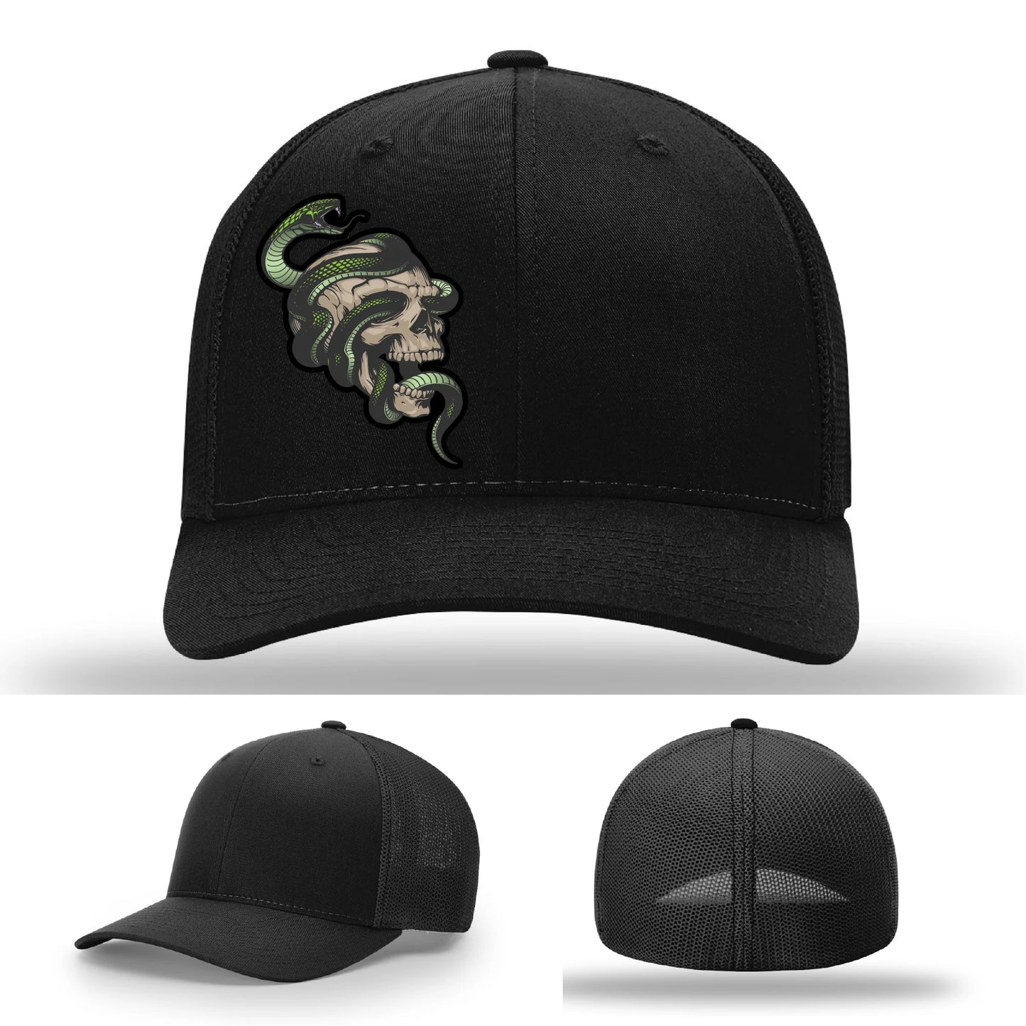 Serpent Skull Leather Patch Hat