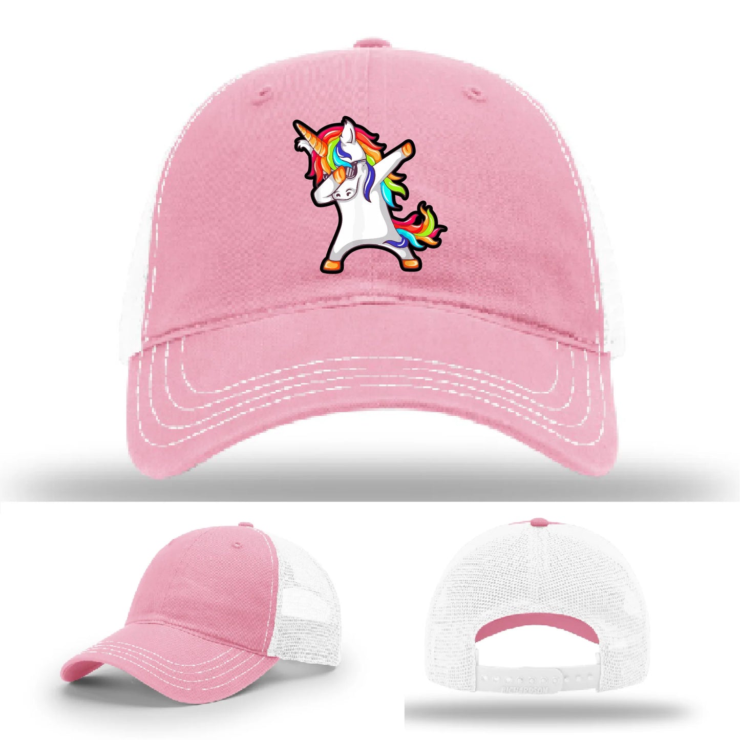 Dabcorn Hat | Full-Color Leather Patch Dabbing Unicorn Design