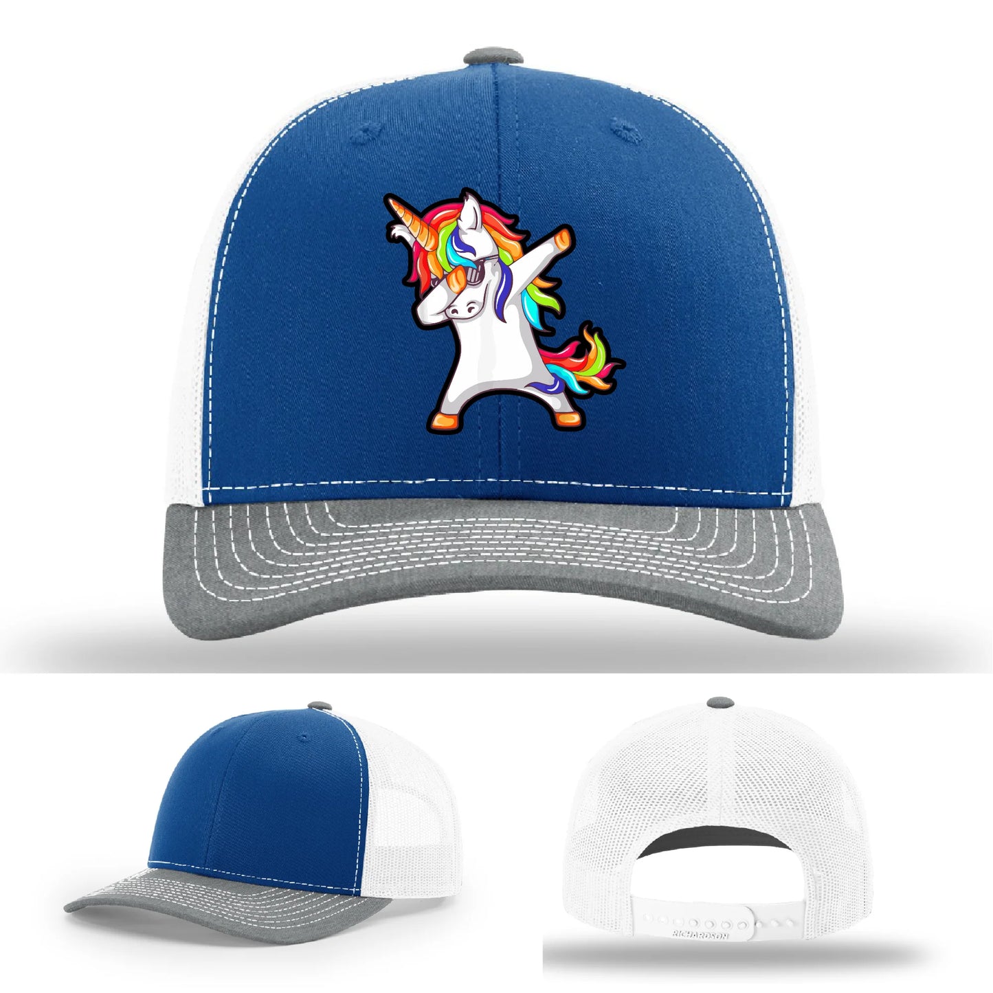 Dabcorn Hat | Full-Color Leather Patch Dabbing Unicorn Design