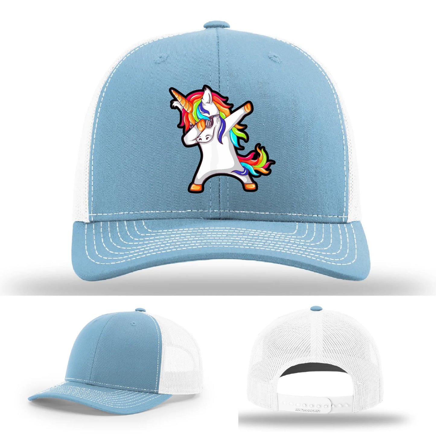 Dabcorn Hat | Full-Color Leather Patch Dabbing Unicorn Design