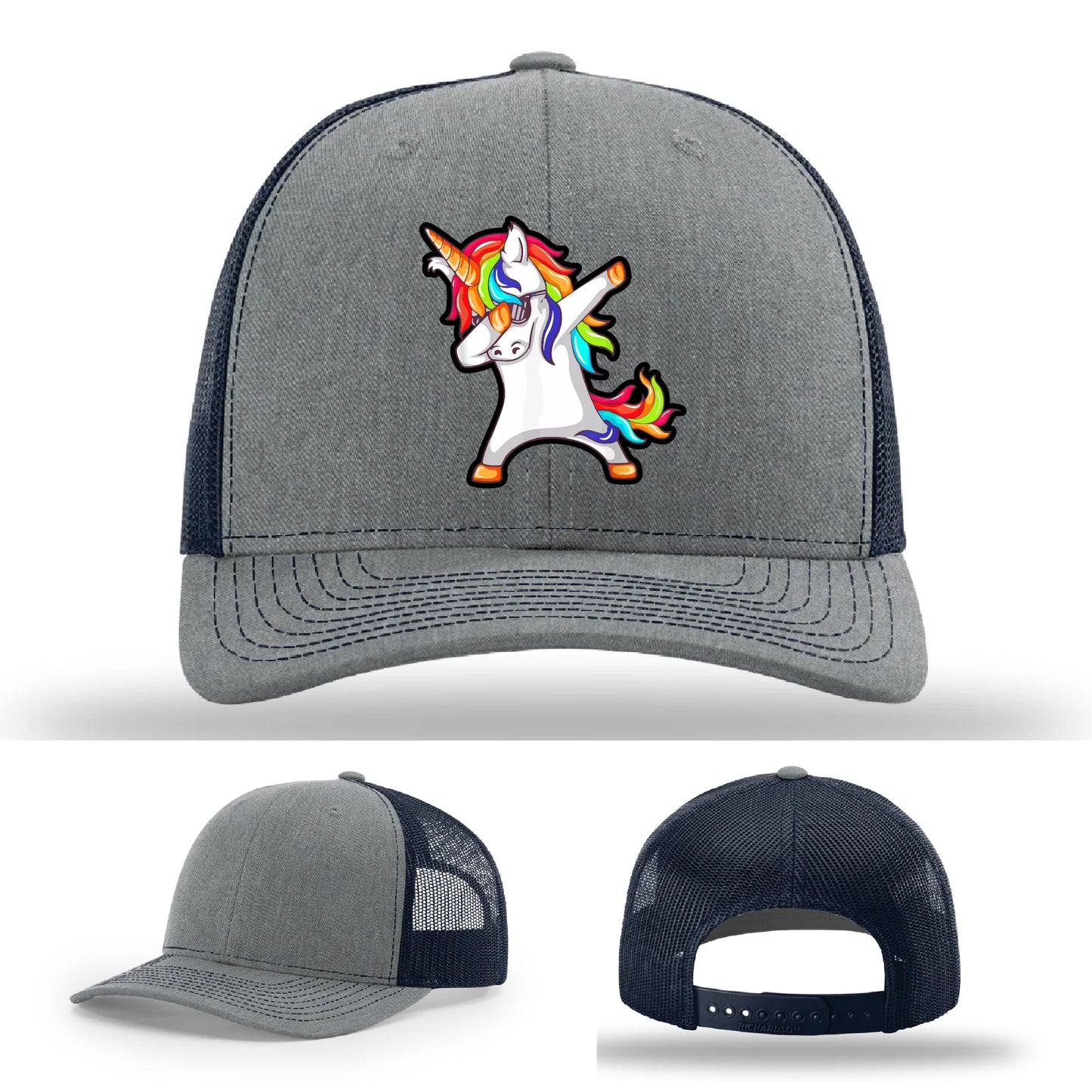 Dabcorn Hat | Full-Color Leather Patch Dabbing Unicorn Design