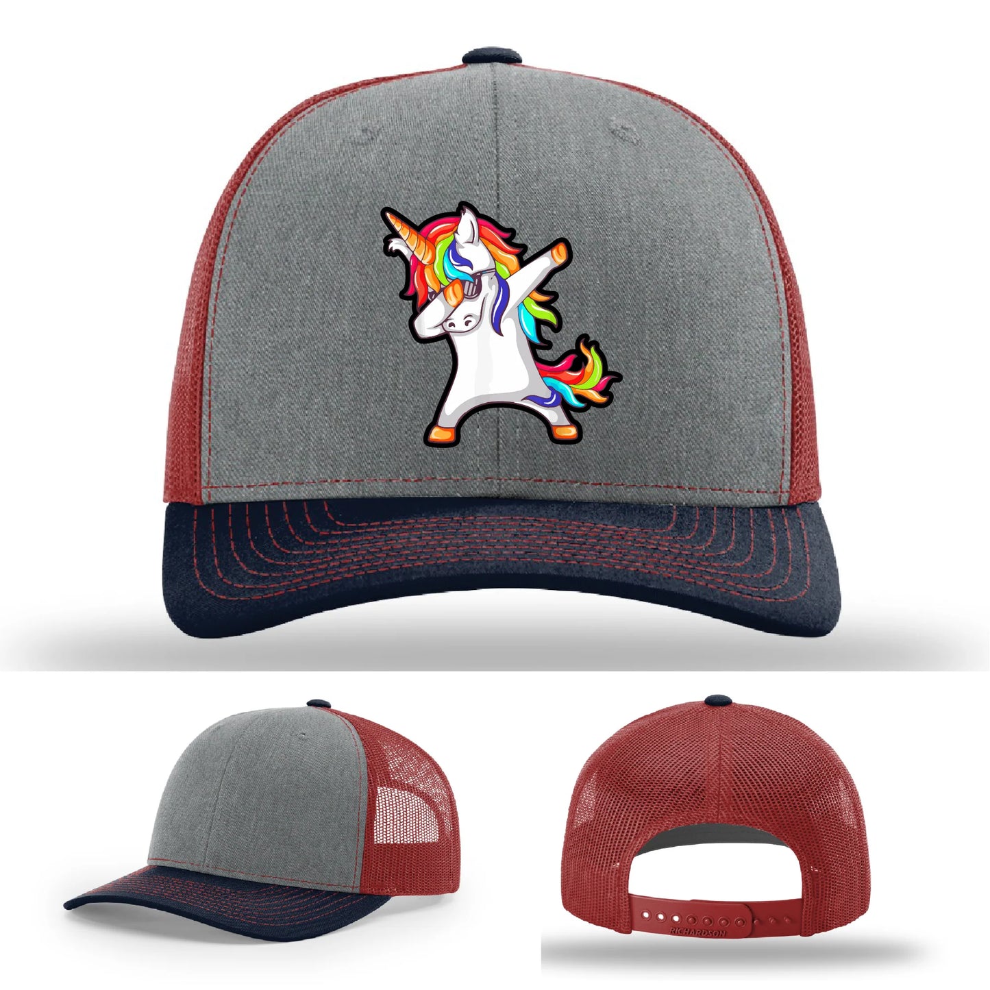 Dabcorn Hat | Full-Color Leather Patch Dabbing Unicorn Design