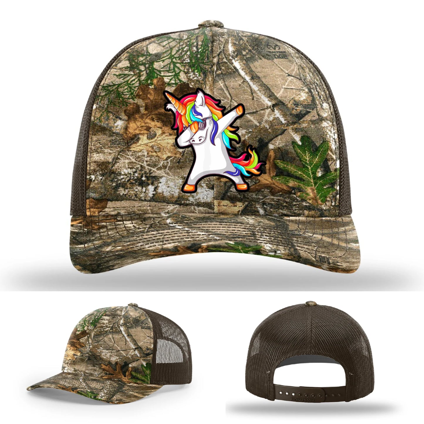 Dabcorn Hat | Full-Color Leather Patch Dabbing Unicorn Design