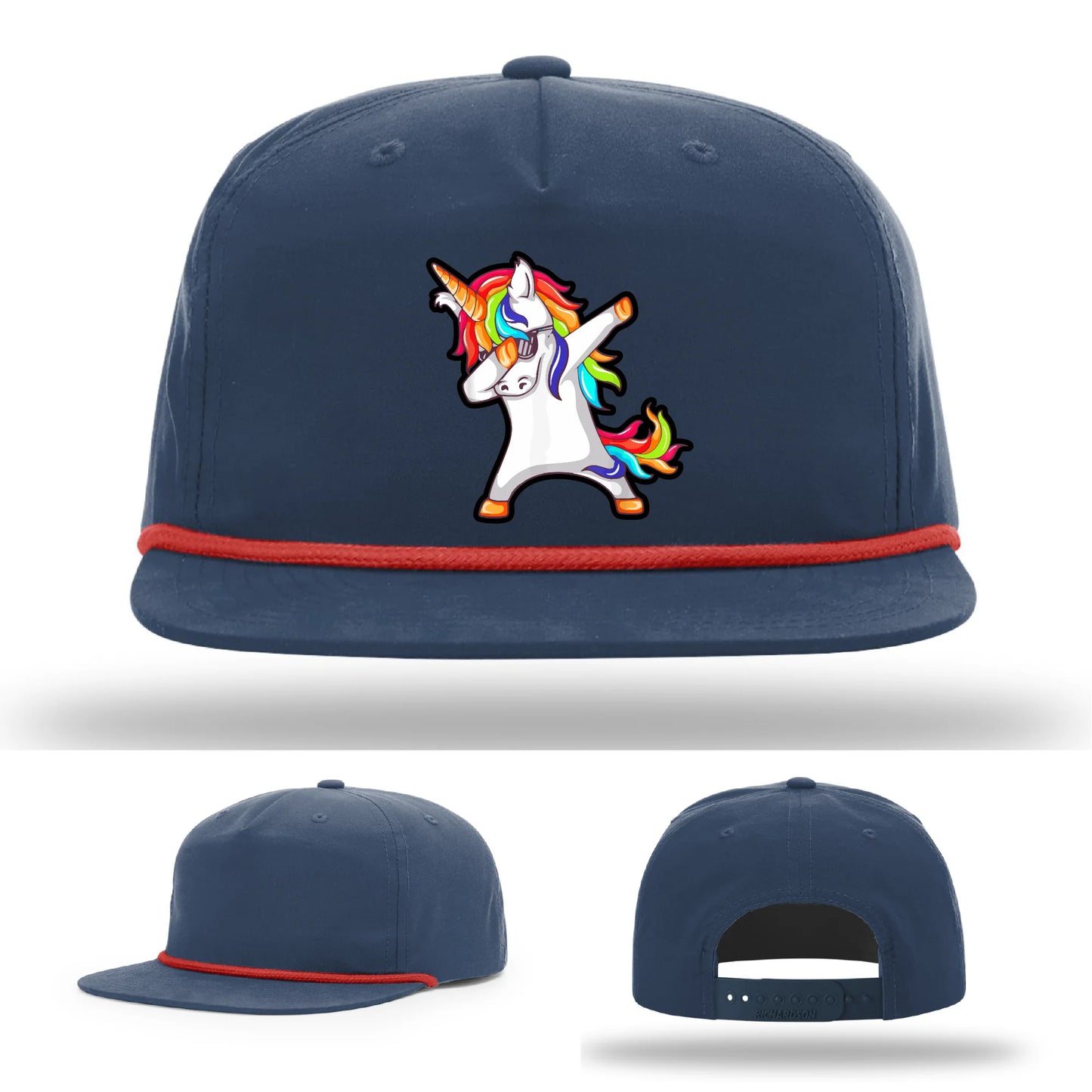 Dabcorn Hat | Full-Color Leather Patch Dabbing Unicorn Design