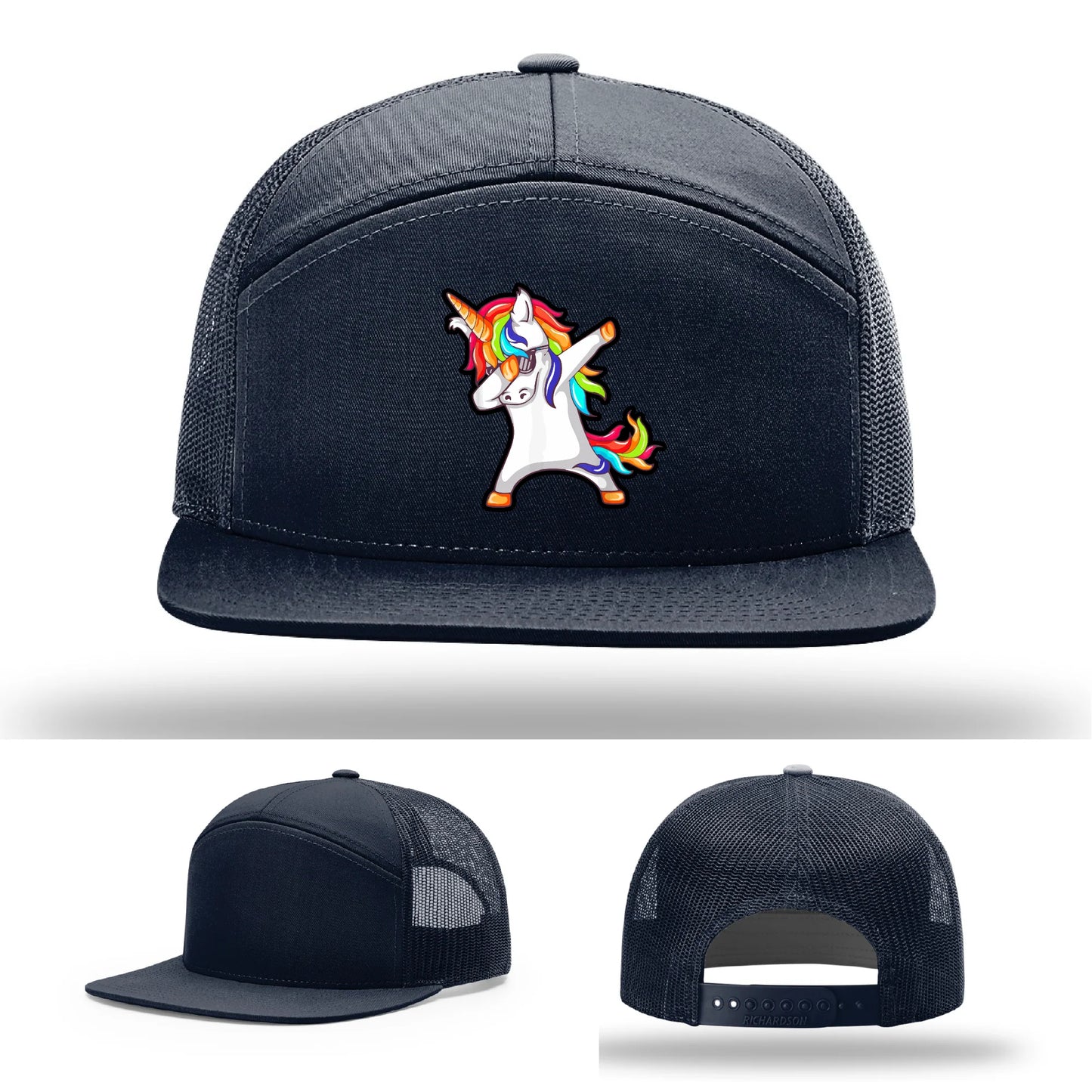 Dabcorn Hat | Full-Color Leather Patch Dabbing Unicorn Design