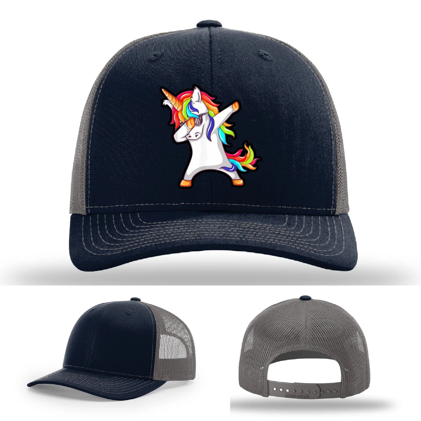 Dabcorn Hat | Full-Color Leather Patch Dabbing Unicorn Design