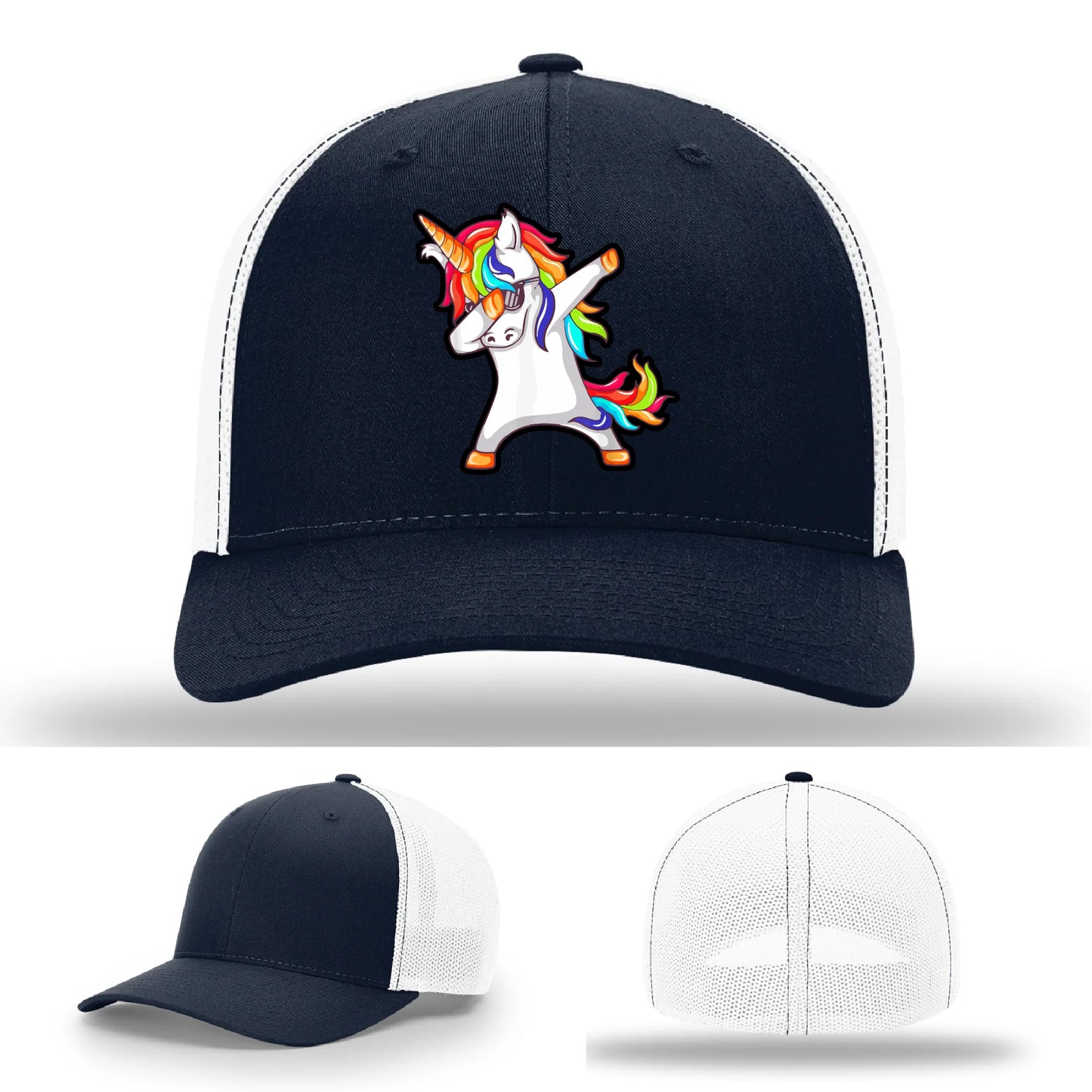 Dabcorn Hat | Full-Color Leather Patch Dabbing Unicorn Design