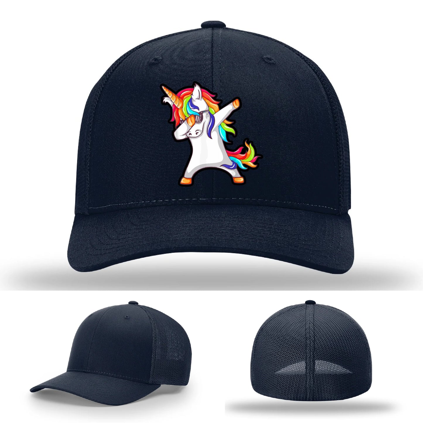 Dabcorn Hat | Full-Color Leather Patch Dabbing Unicorn Design