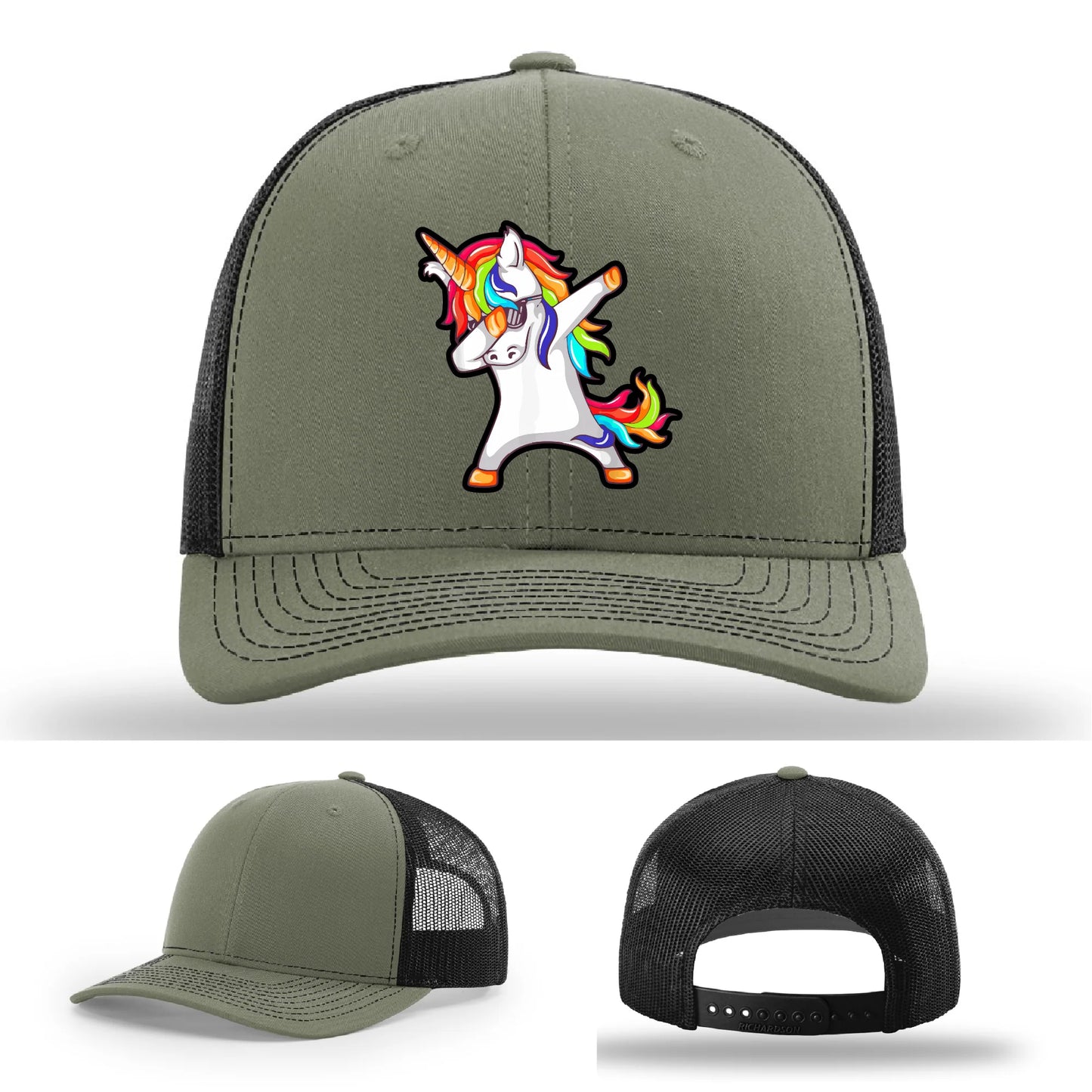 Dabcorn Hat | Full-Color Leather Patch Dabbing Unicorn Design