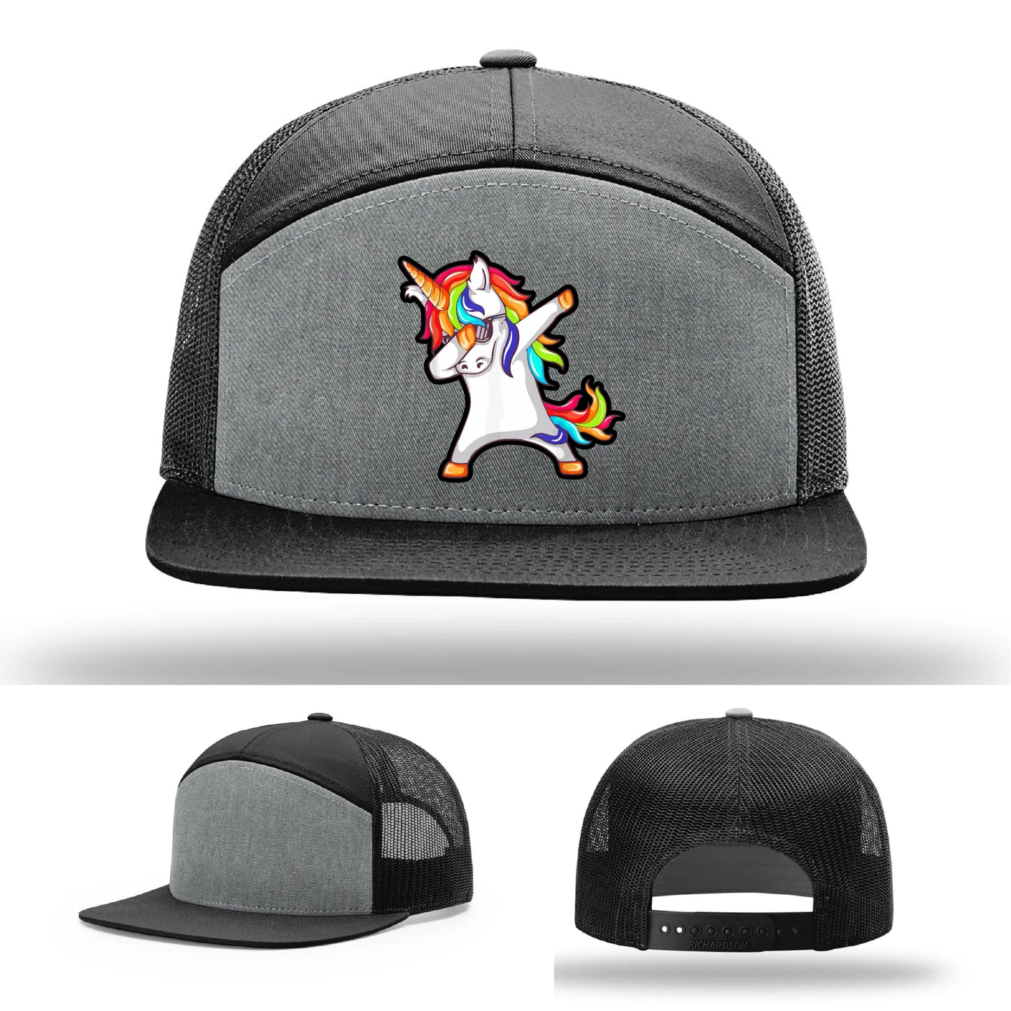 Dabcorn Hat | Full-Color Leather Patch Dabbing Unicorn Design