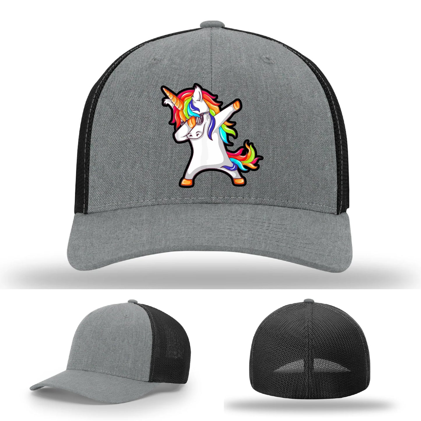 Dabcorn Hat | Full-Color Leather Patch Dabbing Unicorn Design