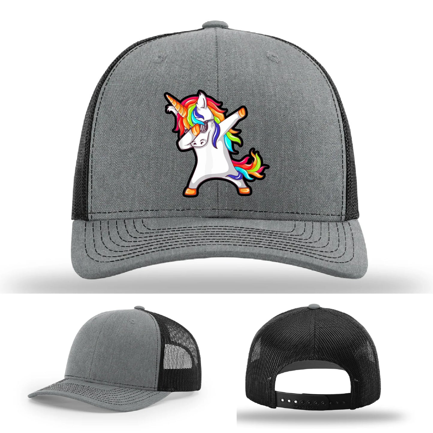 Dabcorn Hat | Full-Color Leather Patch Dabbing Unicorn Design