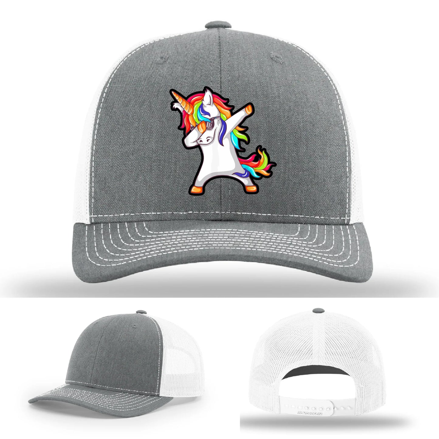 Dabcorn Hat | Full-Color Leather Patch Dabbing Unicorn Design